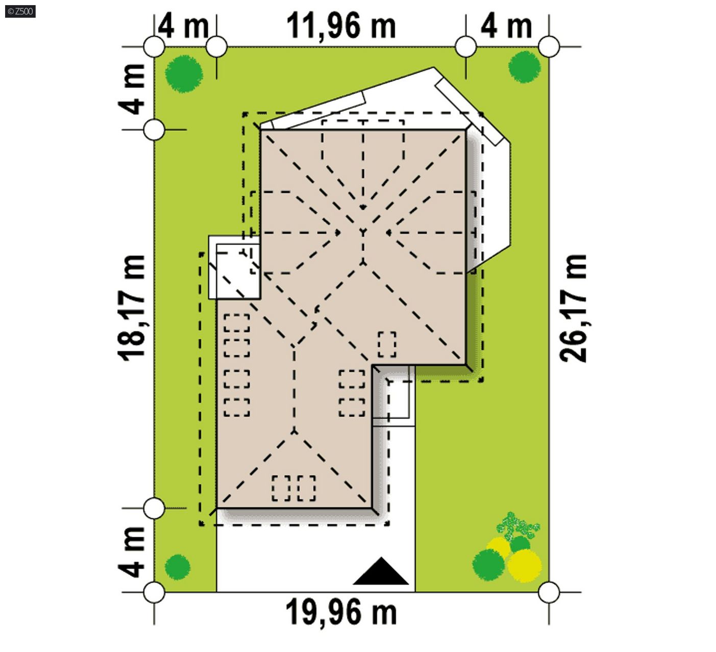 Mājas projekts  - Modernas mājas projekts ar mansardu un garāžu 2 automašīnām - Z325