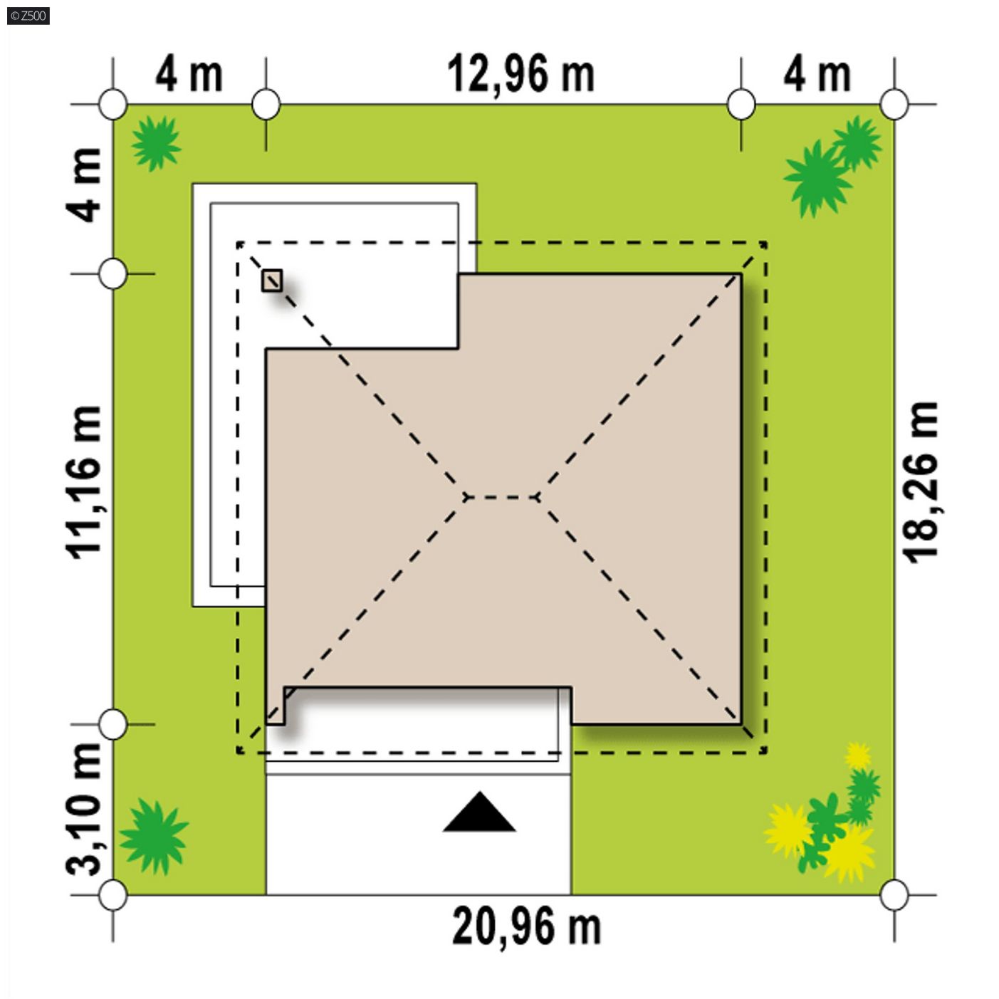 Mājas projekts  - Vienstāvu māja projekts - Z332