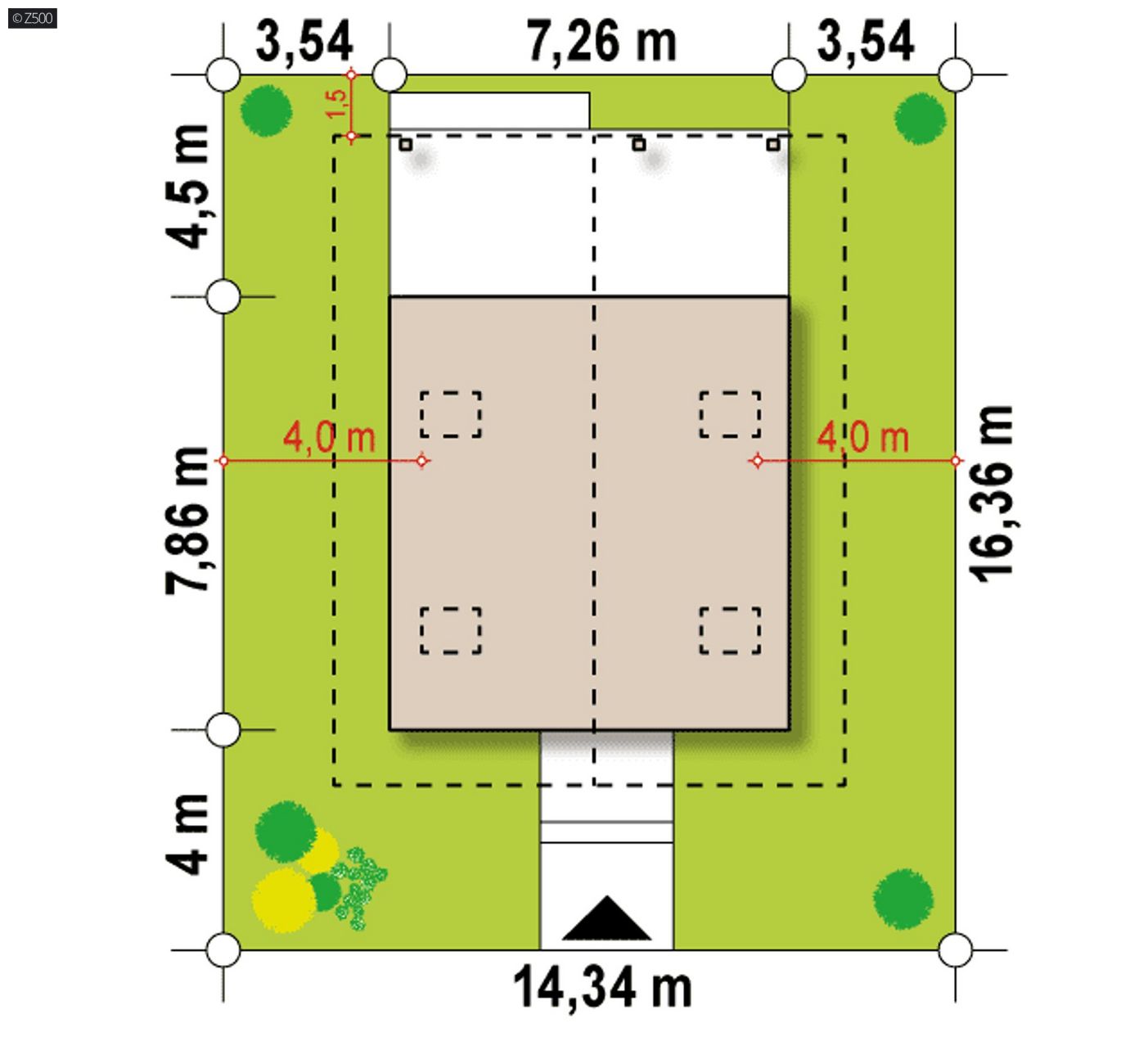 Mājas projekts  - Mazas mājas projekts ar mansardu - Z362
