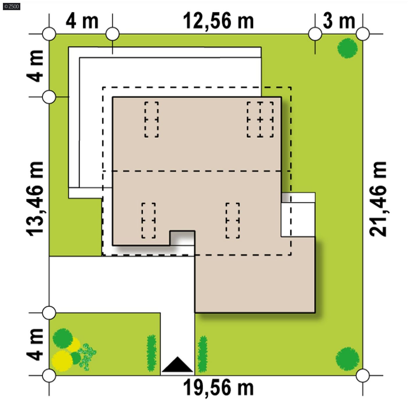 Mājas projekts  - Mājas projekts ar mansardu un garāžu - Z371