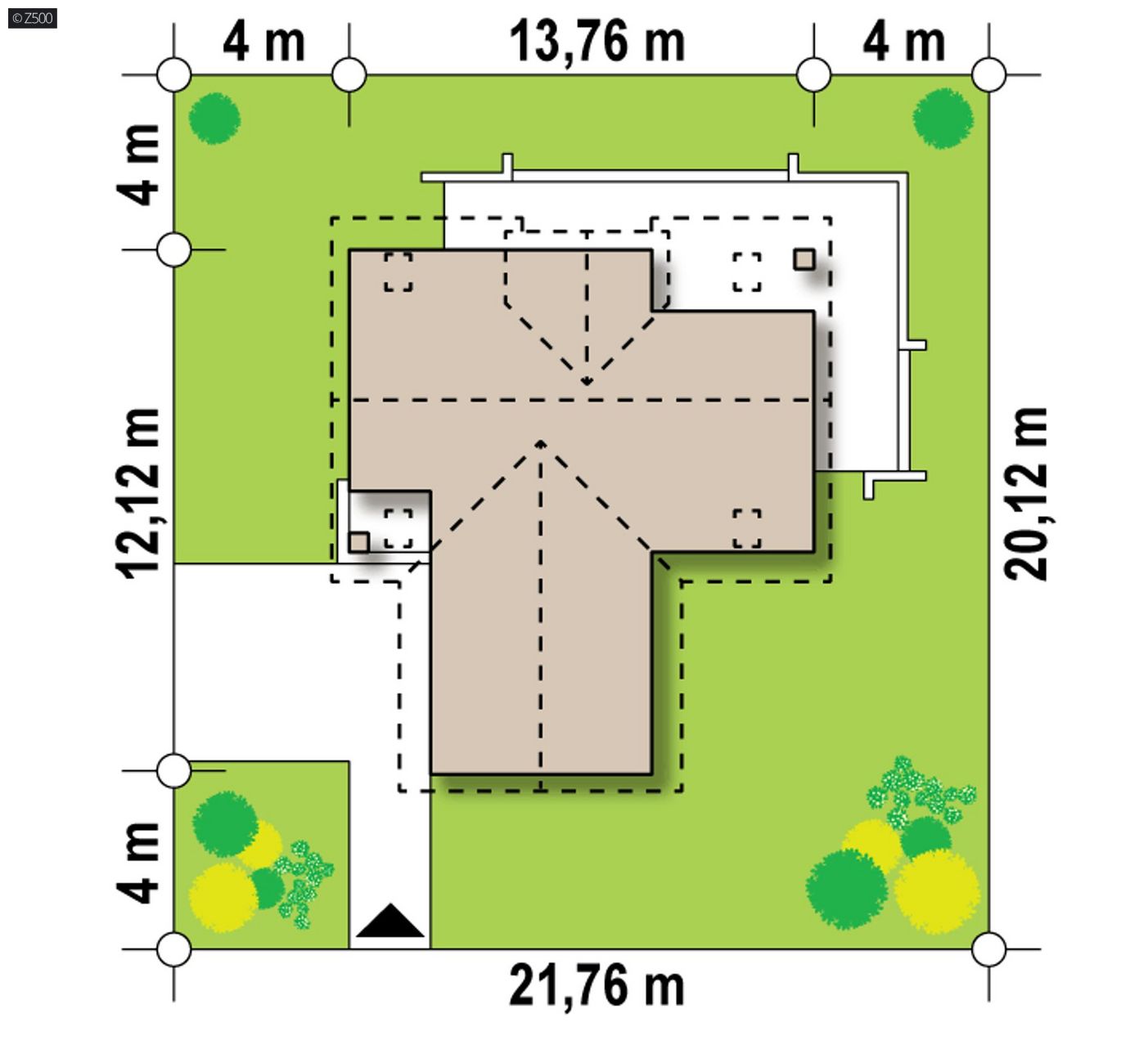 Mājas projekts  - Mājas projekts ar mansardu un garāžu - Z359