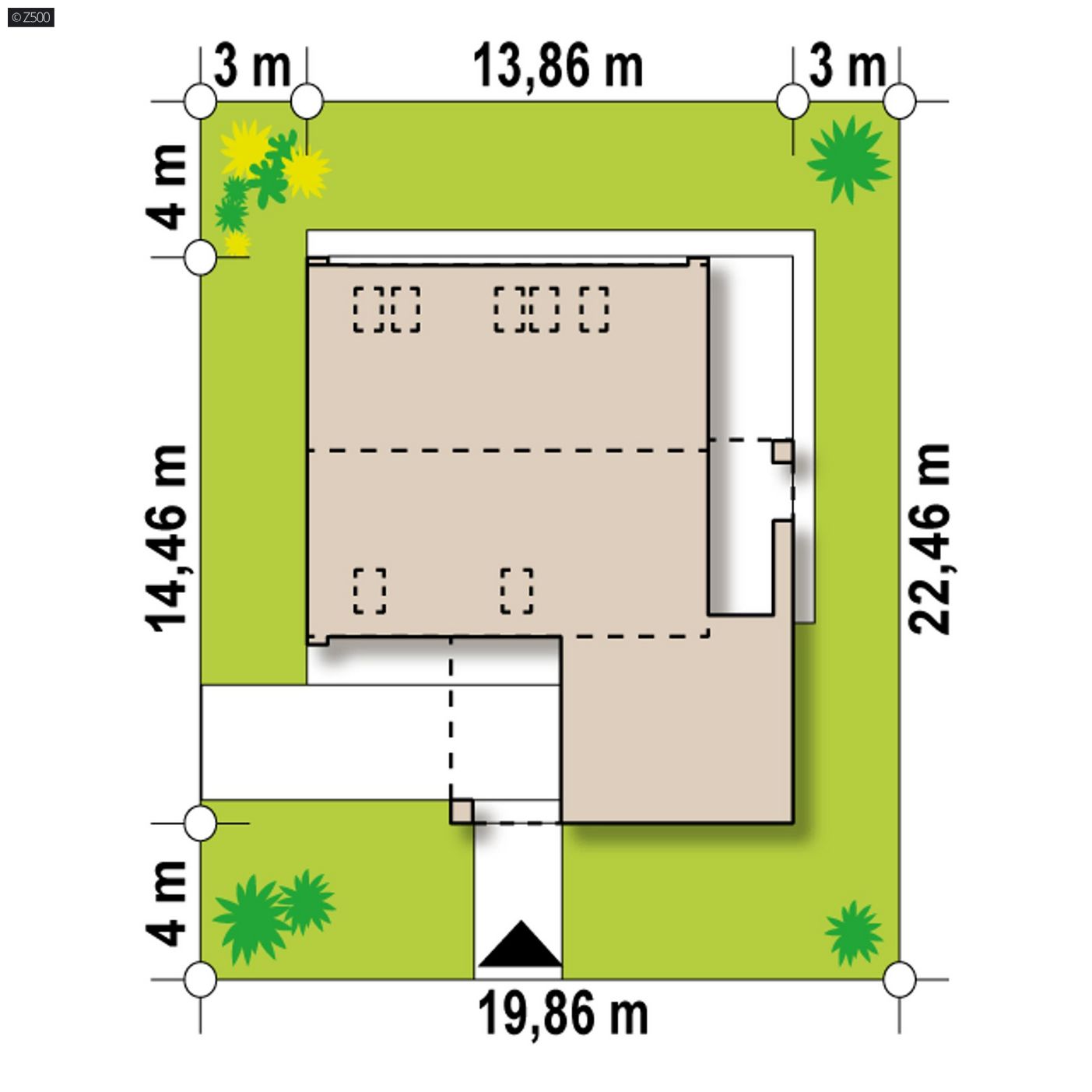 Mājas projekts  - Modernas mājas projekts ar mansardu un garāžu - Z364
