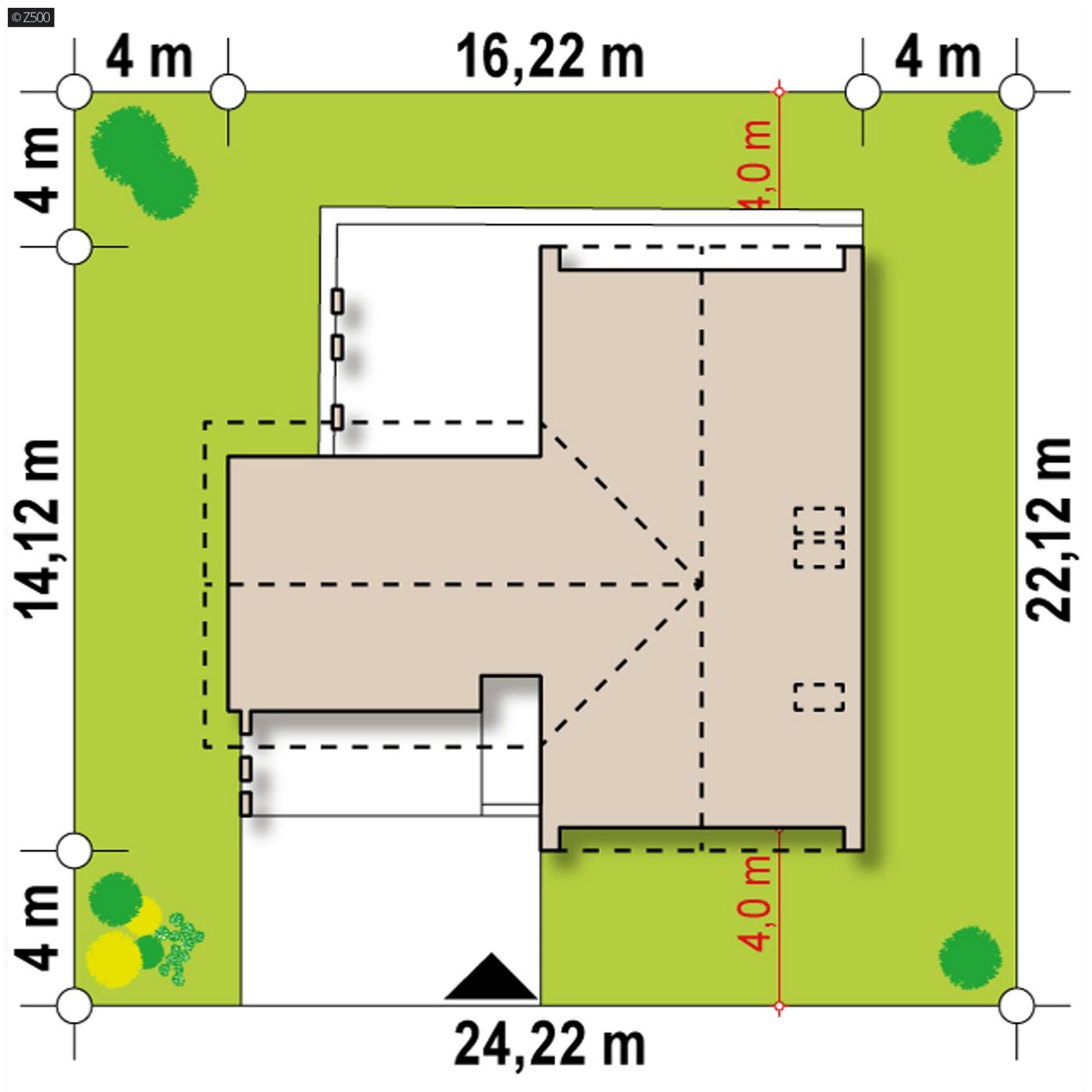 Mājas projekts  - Modernas divstāvu mājas projekts - Z357 D