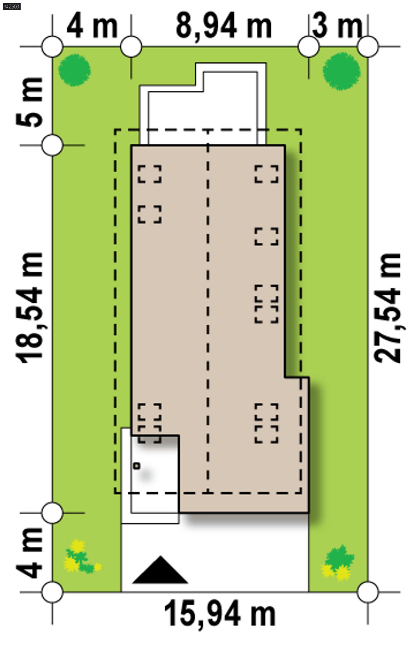 Home project  - Funkcjonalny dom z garażem na 2 stanowiska i poddaszem. Dobry także na wąską działkę.