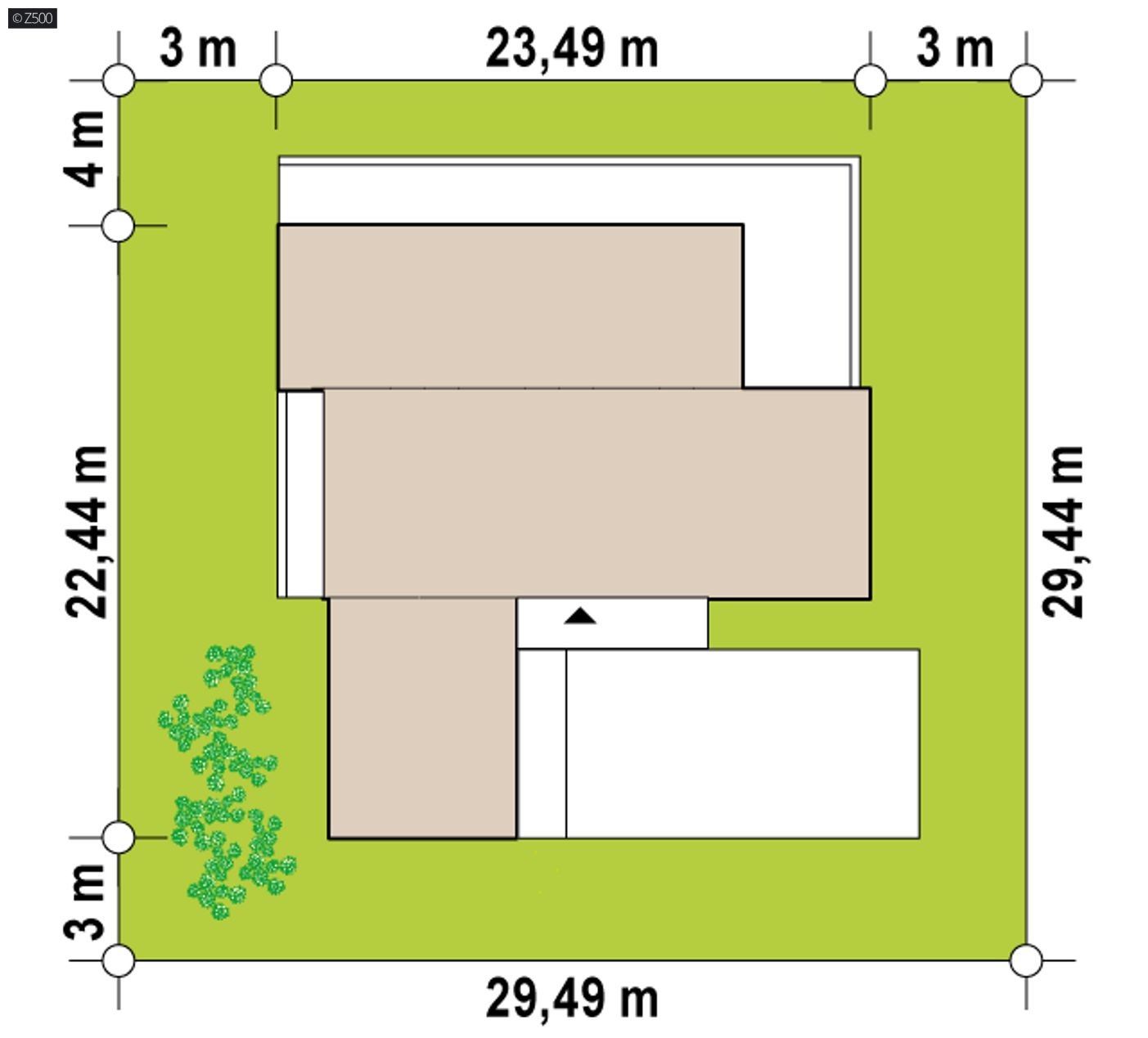 Gotowy projekt domu  - Nowoczesny dom o powierzchni ponad 200m2 z zielonymi elewacjami.