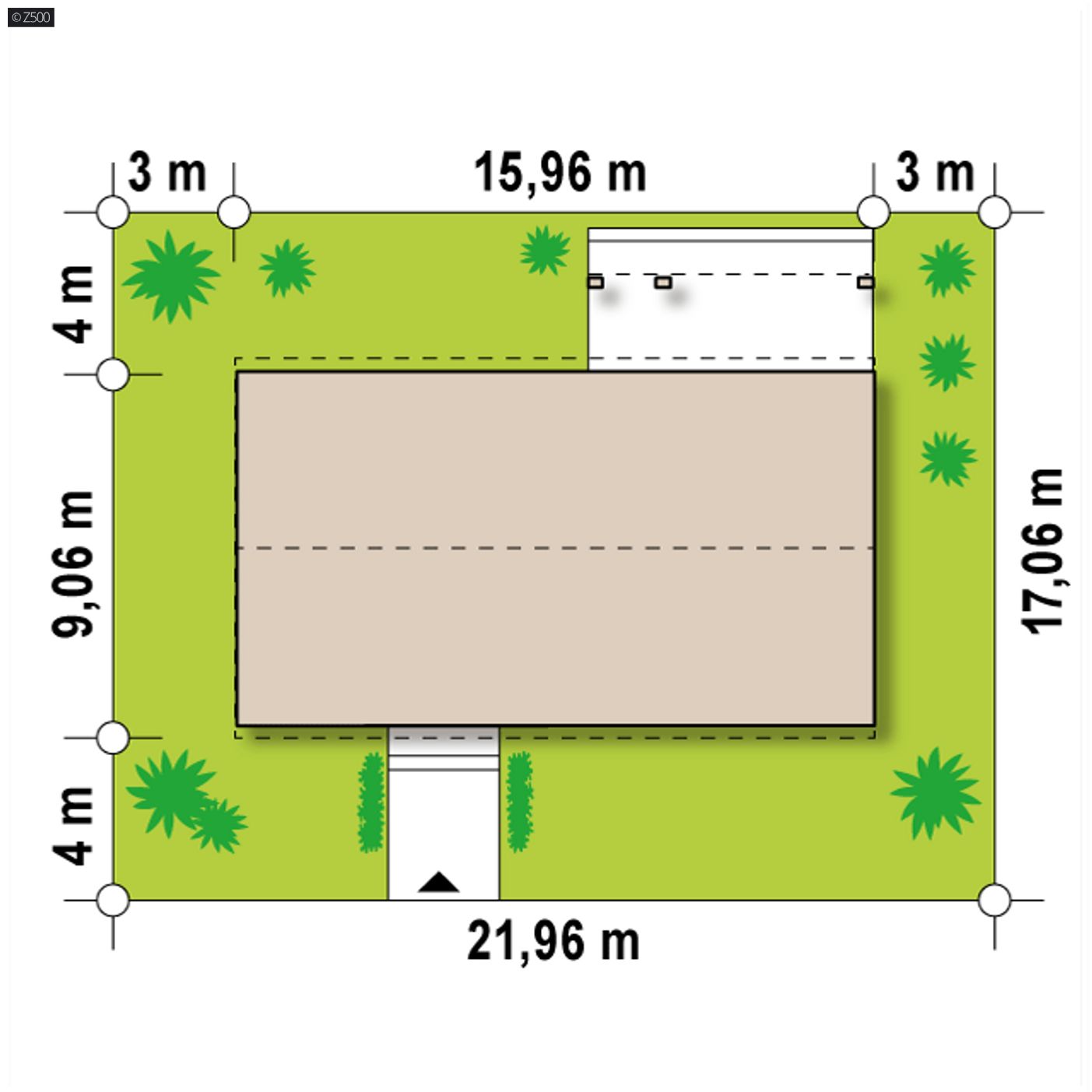 Gotowy projekt domu  - Funkcjonalny dom parterowy z dachem dwuspadowym o nowoczesnym wyglądzie. 