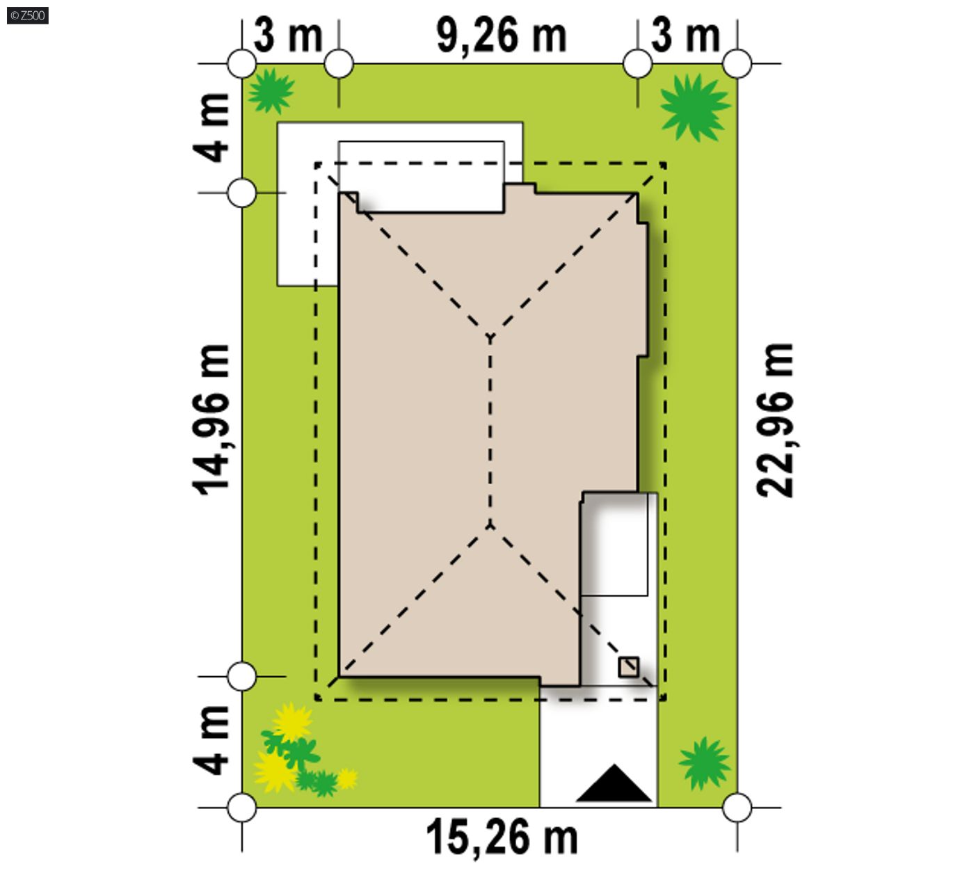 Gotowy projekt domu  - Parterowy, tradycyjny dom w technologii H-Block firmy Solcraft