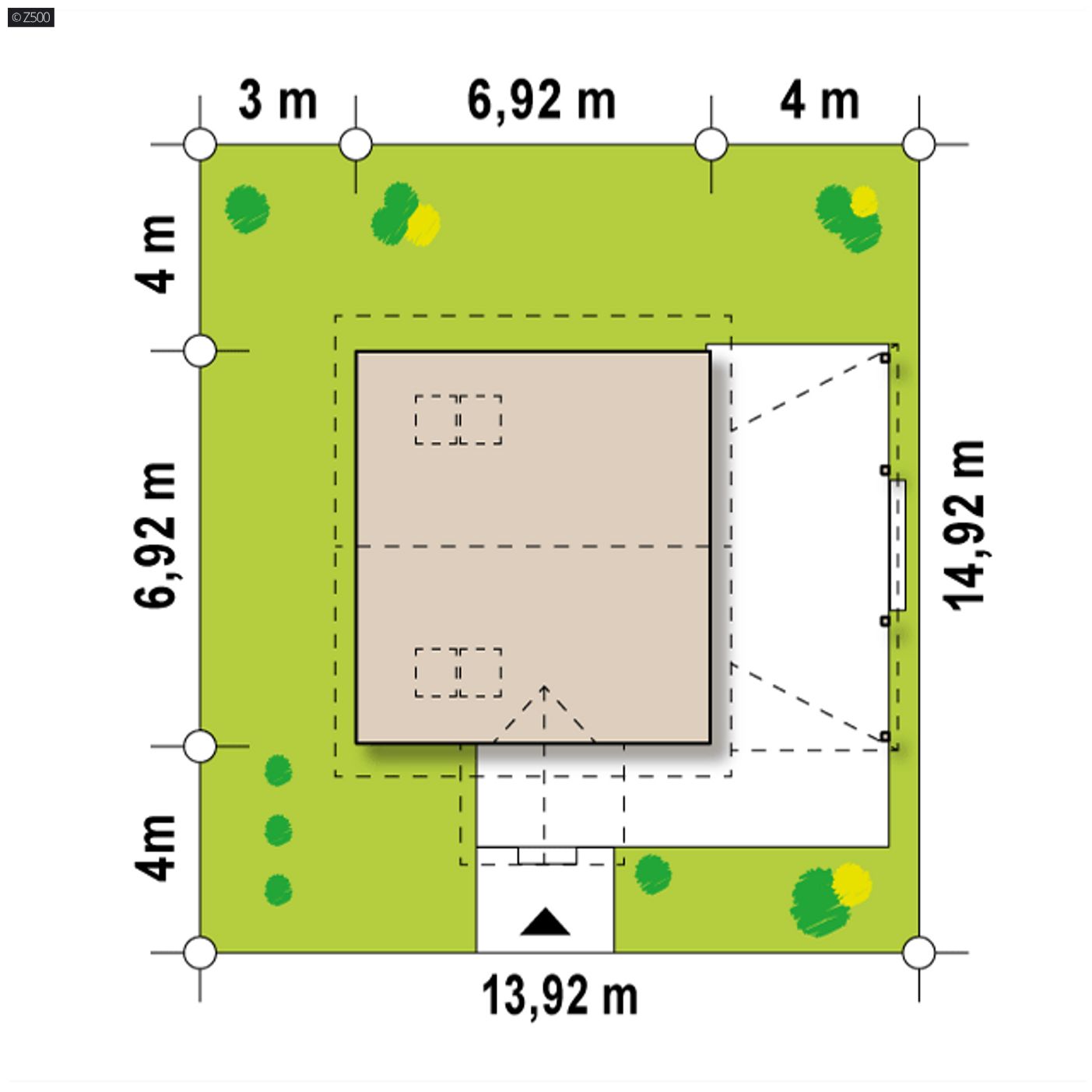 Gotowy projekt domu  - Dom sezonowy z werandą w naturalnym drewnie, prosty i tani w realizacji