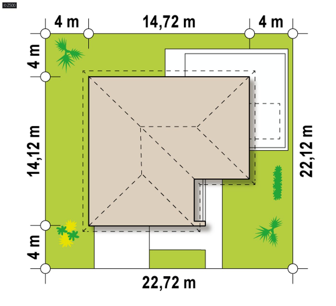 Home project  - Wariant z okapami w technologii szkieletowej