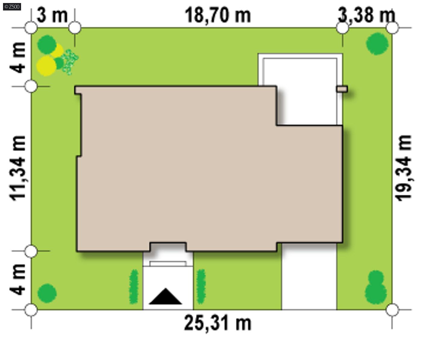 Gotowy projekt domu  - Parterowy dom z płaskim dachem i garażem, jasne i funkcjonalne wnętrze.