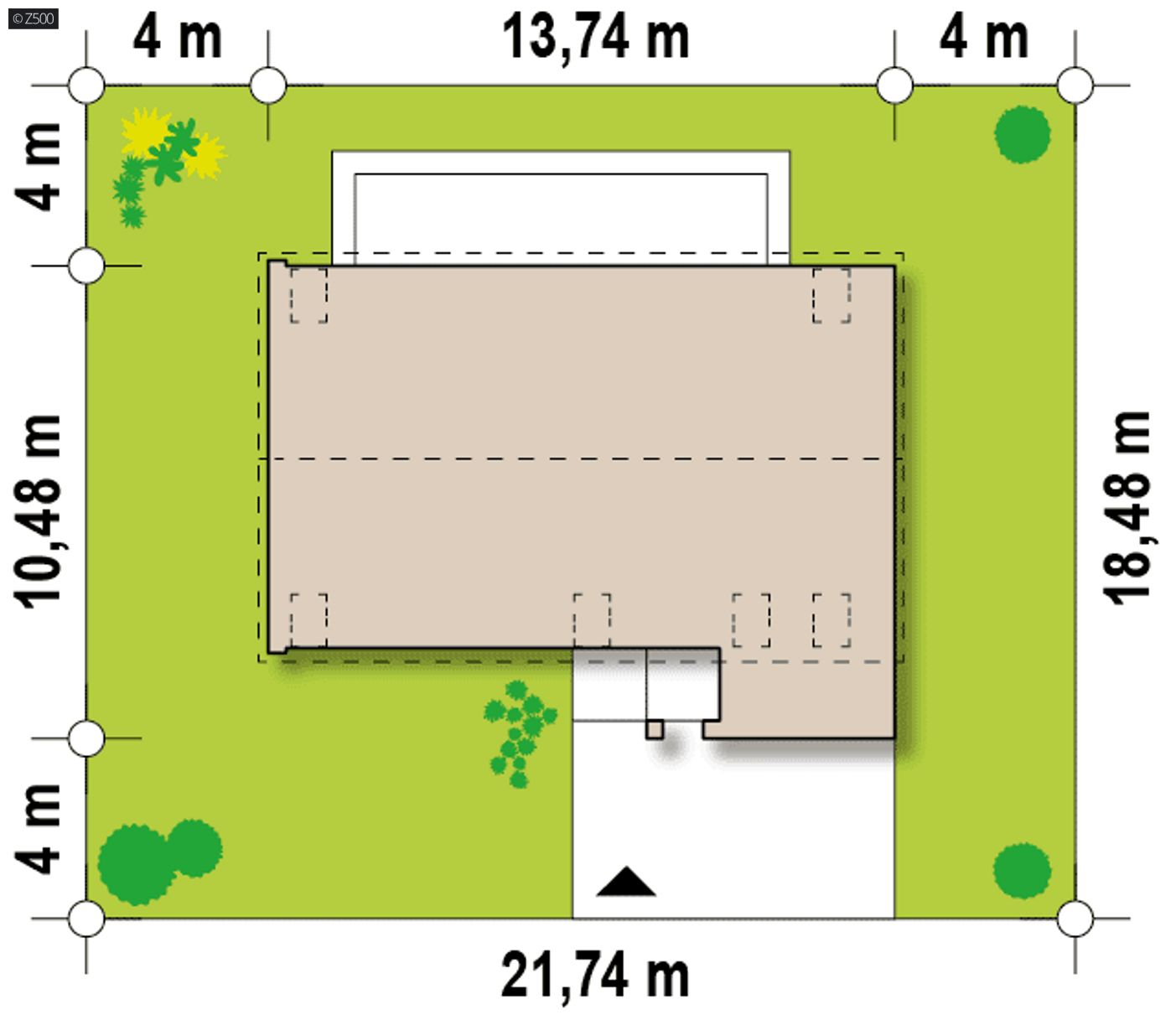 Gotowy projekt domu  - Współczesny dom z poddaszem i garażem, aż pięć pokoi na małej powierzchni.