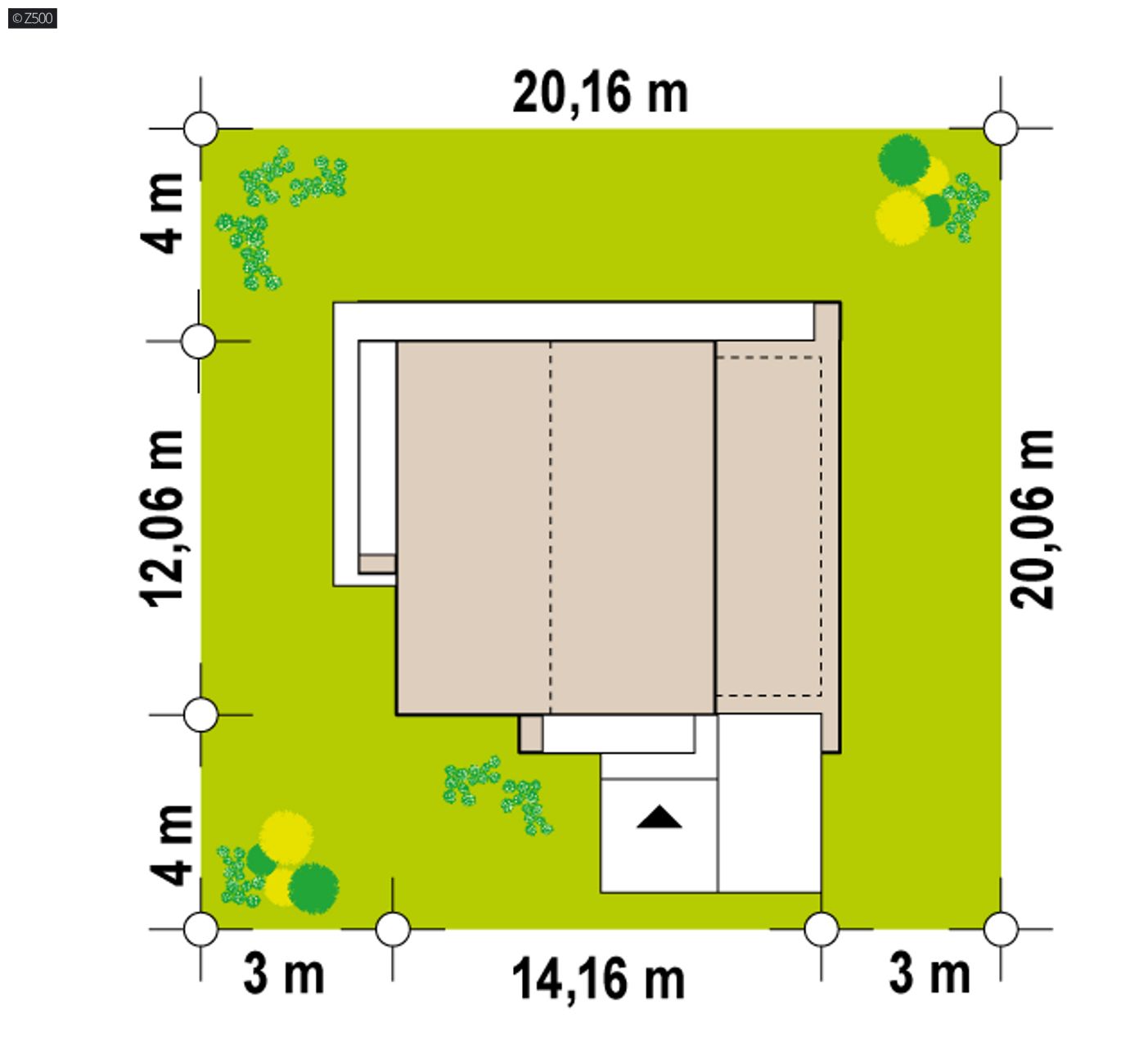 Gotowy projekt domu  - Współczesny dom z dachem 2-spadowym, garażem, gabinetem i 3 sypialniami.