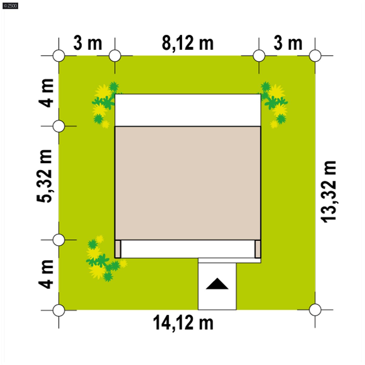 Gotowy projekt domu  - Mały drewniany domek z wysokim salonem, wydzielonym pokojem i ogrodem zimowym