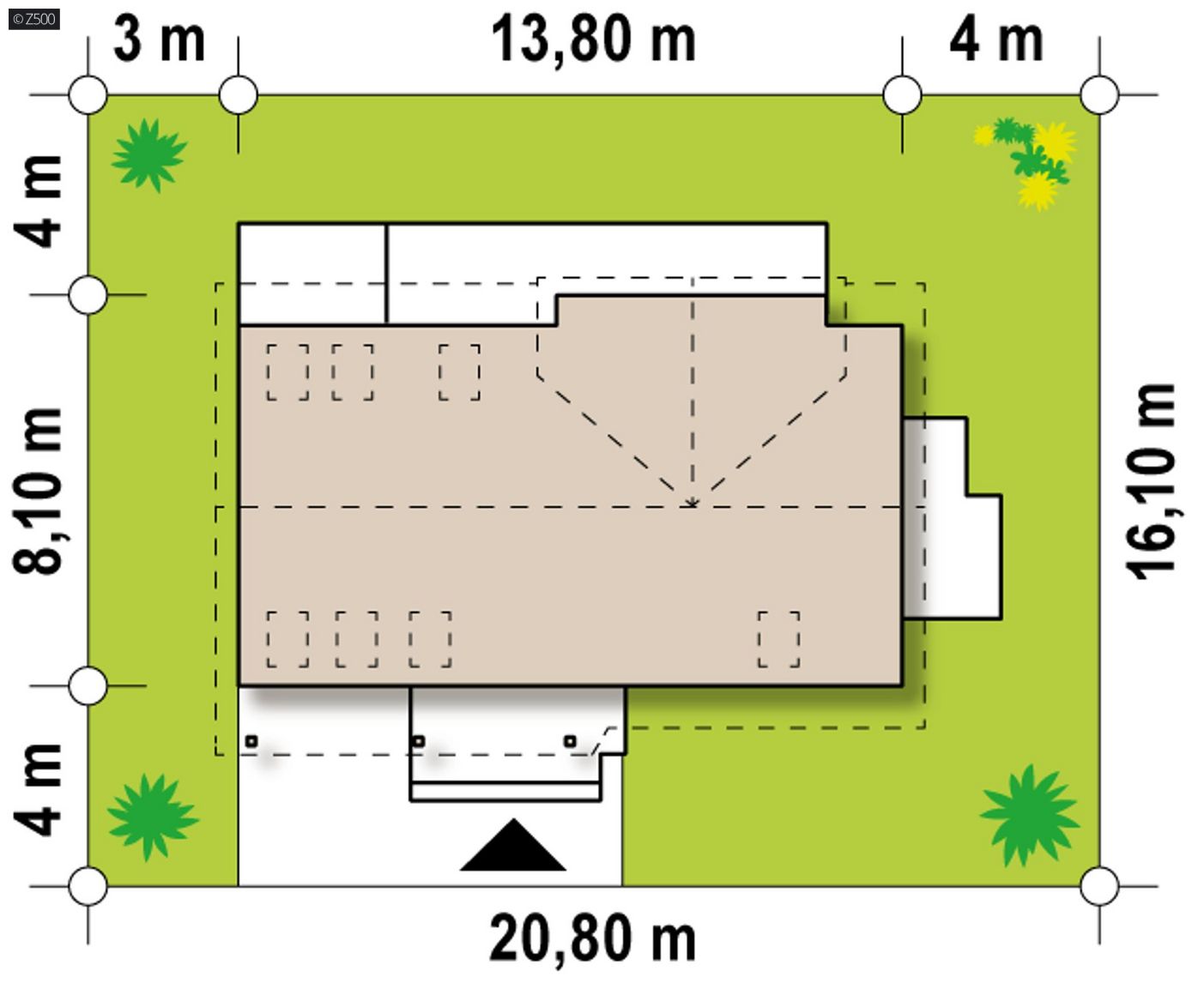 Mājas projekts  - Divstāvīgs mājas projekts ar garāžu SIP paneļu tehnloģijā - Z226 + HB