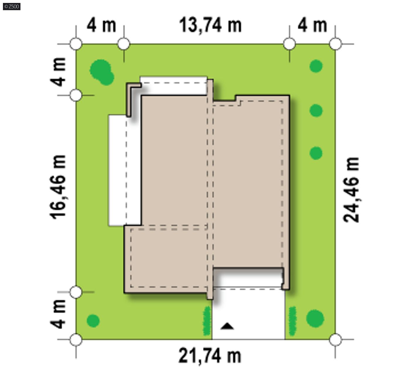 Home project  - Dom parterowy z garażem - nowoczesny wygląd, płaski dach, komfortowe wnętrze.