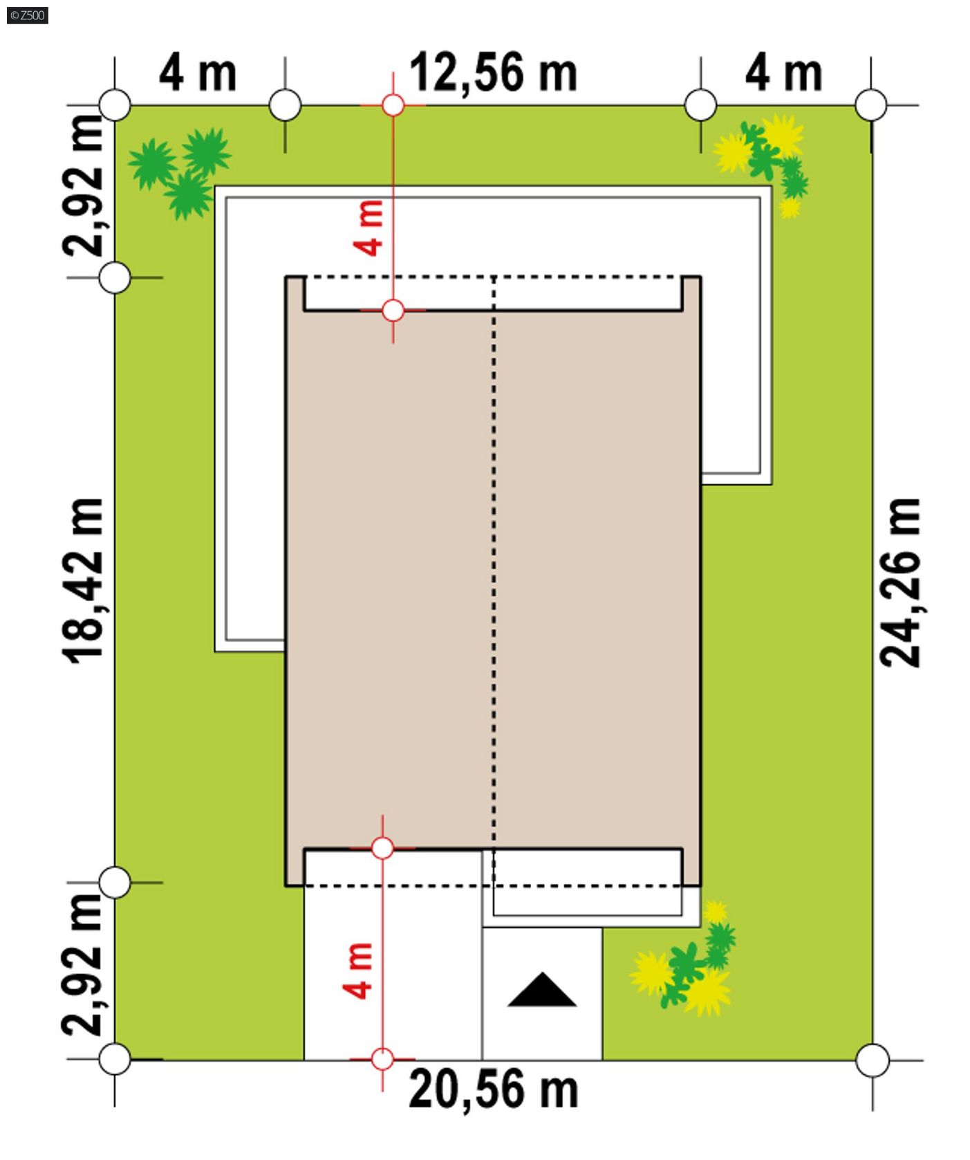 Mājas projekts  - Vienstāva mājas projekts - Z446