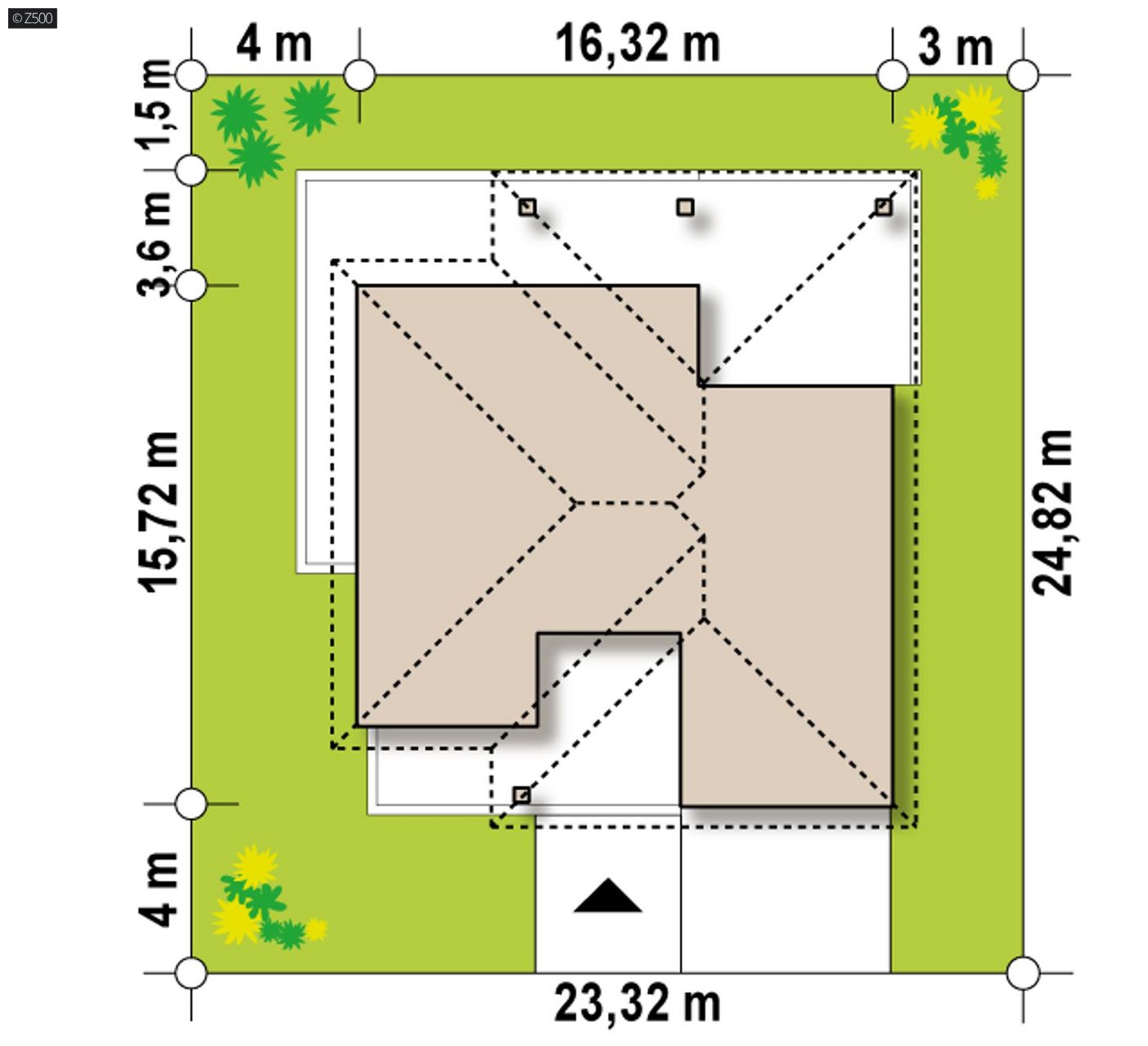 Mājas projekts  - Vienstāva mājas projekts ar garāžu - Z441 D