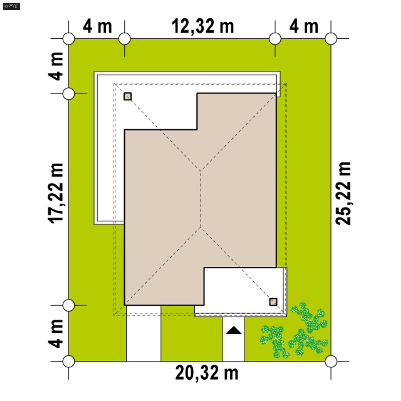 Mājas projekts  - Vienstāva mājas projekts ar garāžu - Z443 D