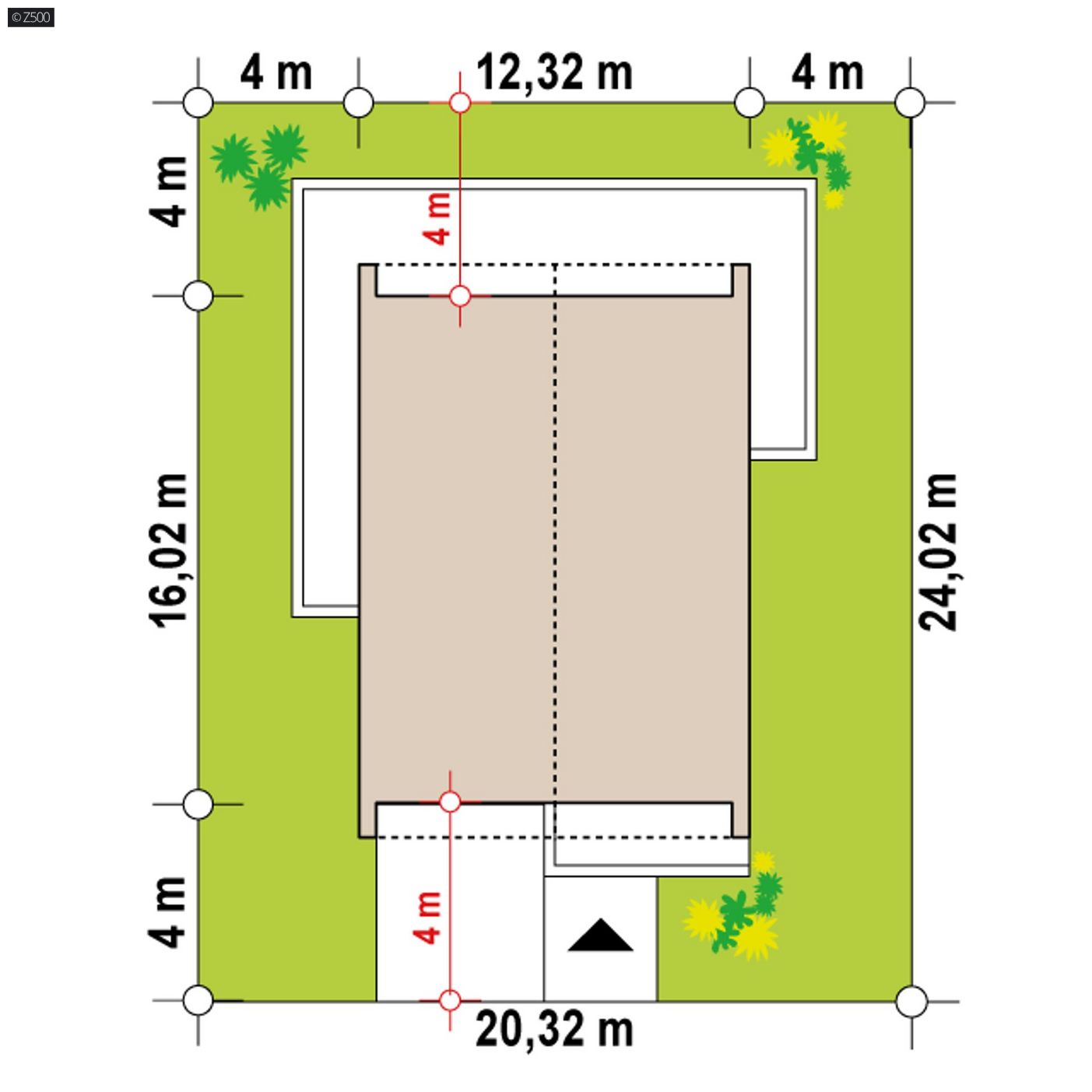 Mājas projekts  - Vienstāva mājas projekts ar garāžu - Z446 D