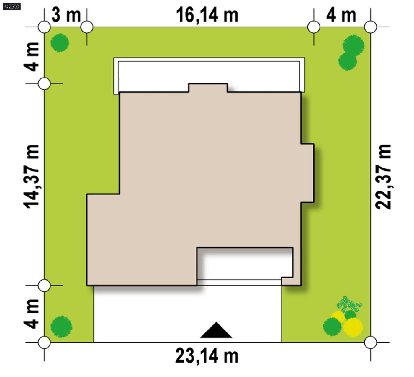 Mājas projekts  - Divstāvu mājas projekts ar divvietīgu garāžu - Zx62 A