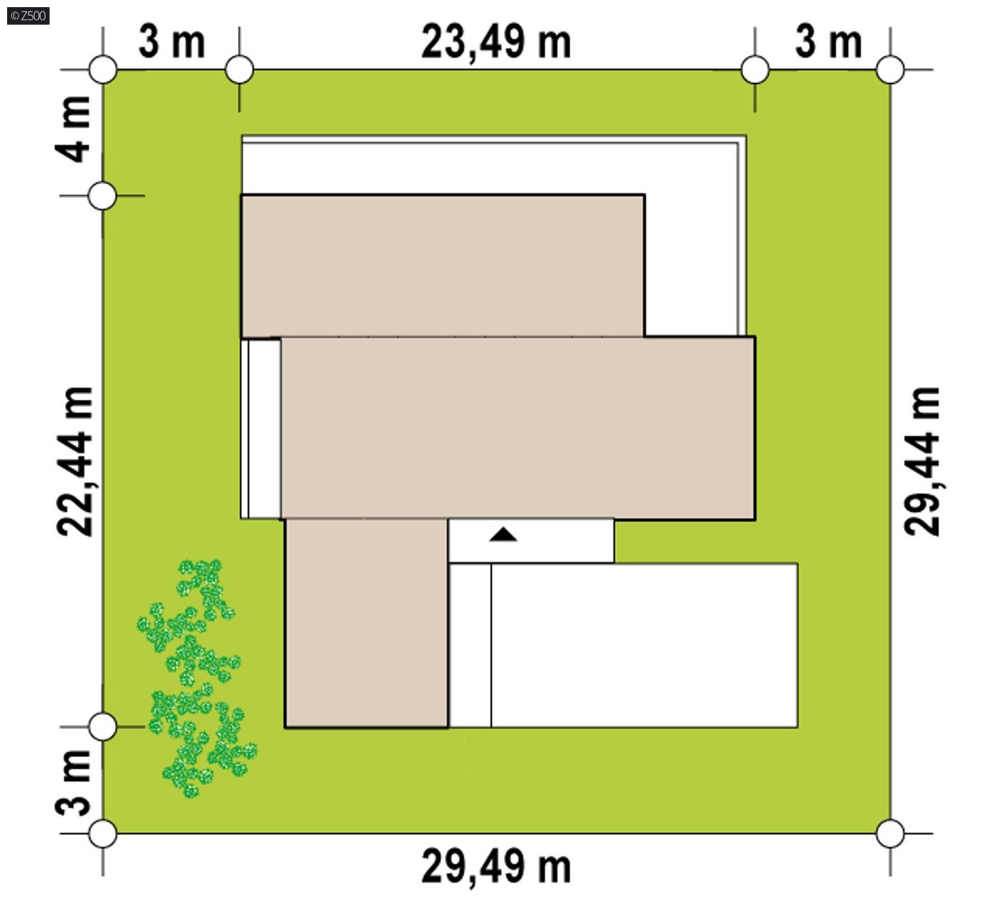 Mājas projekts  - Divstāvu mājas projekts ar divvietīgu garāžu - Zx154