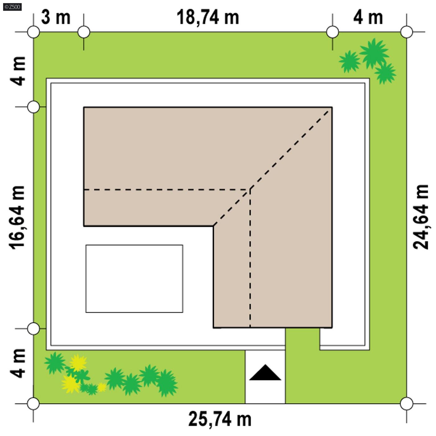 Mājas projekts  - Mūsdienīgs mājas projekts ar augsto griestu viesistabu - Zx203