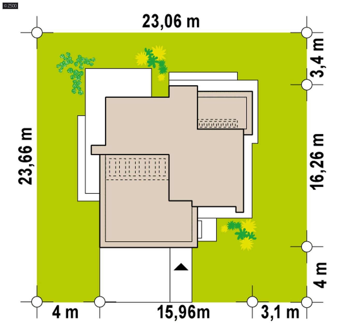Mājas projekts  - Moderna divstāvu māja ar mezonīnu - Zx159