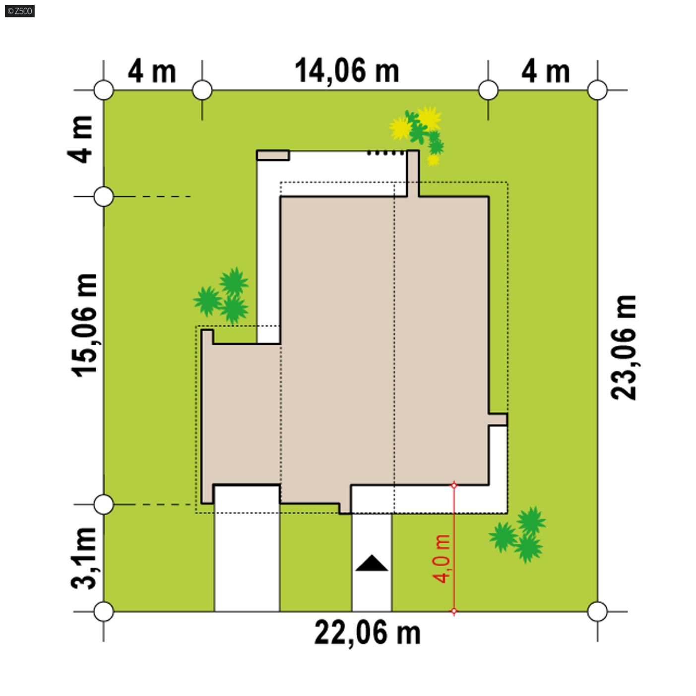 Gotowy projekt domu  - Nowoczesny, parterowy dom ze strychem, dachem dwuspadowym i dużym tarasem