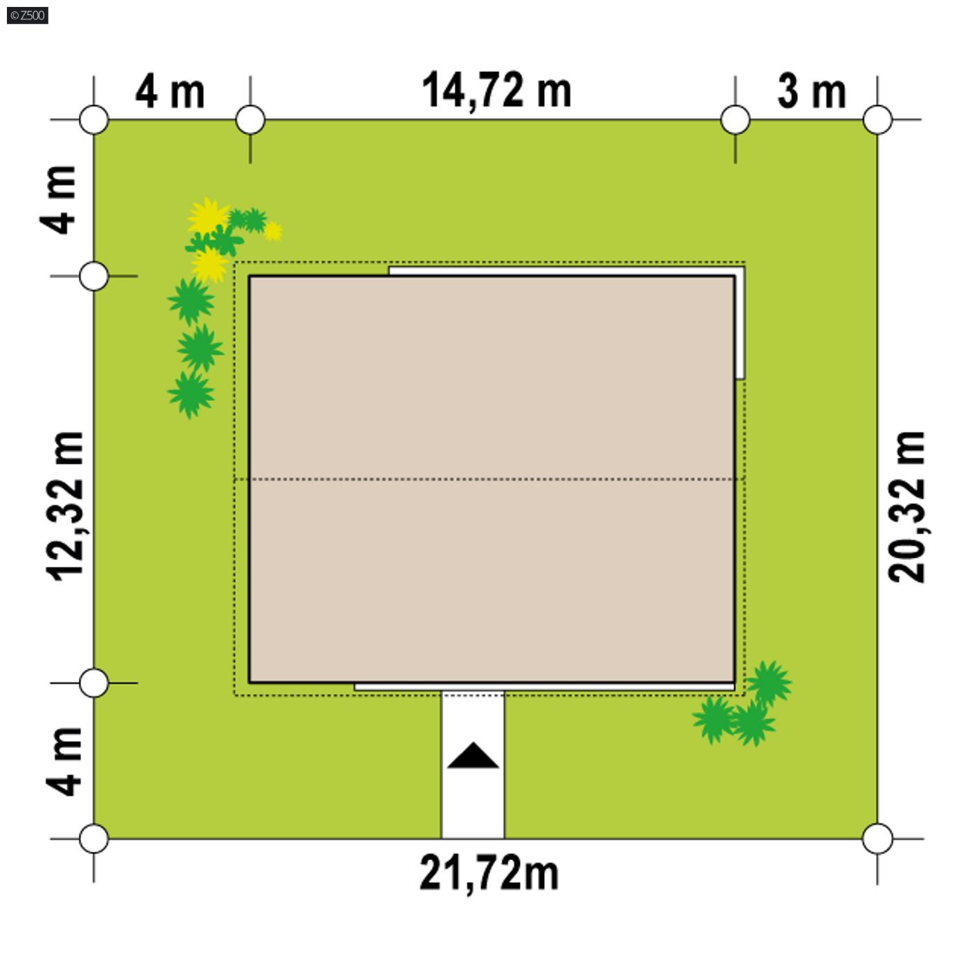 Gotowy projekt domu  - Dom o powierzchni 126 m2 z dachem dwuspadowym, 4 pokojami oraz dużym salonem