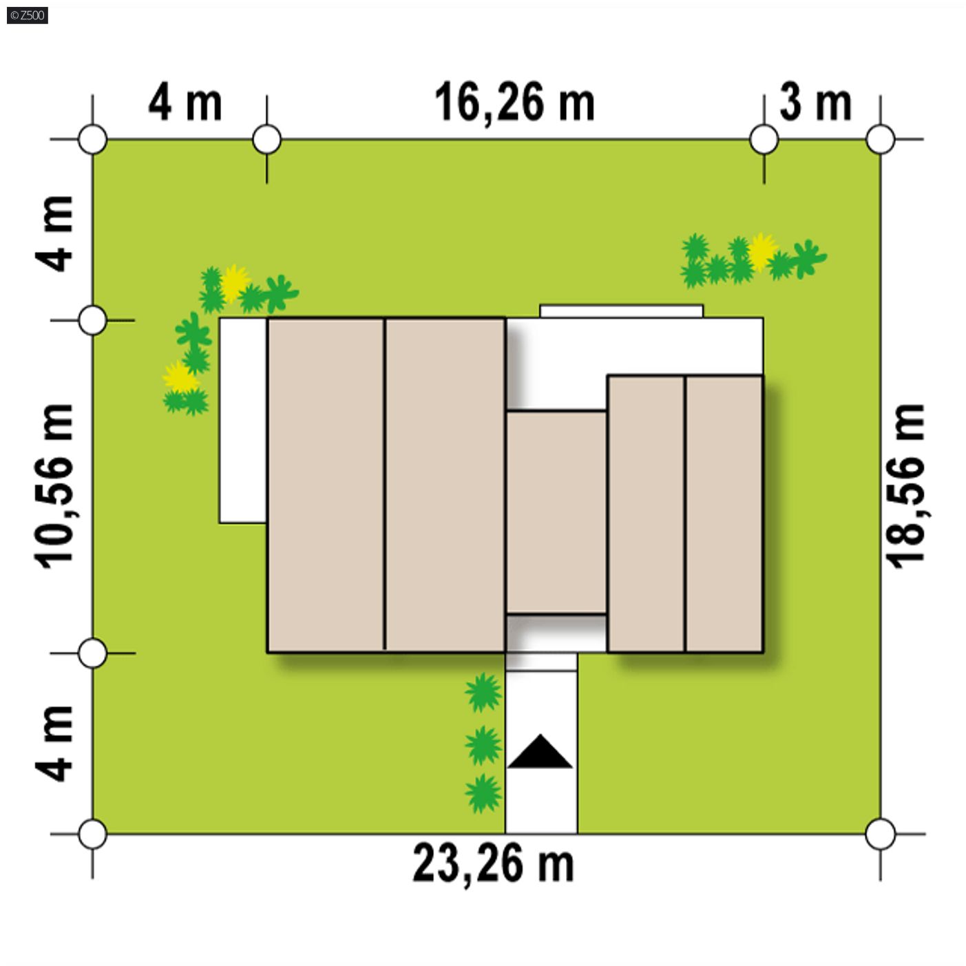 Gotowy projekt domu  - Współczesny parterowy dom z trzema sypialniami i gabinetem.