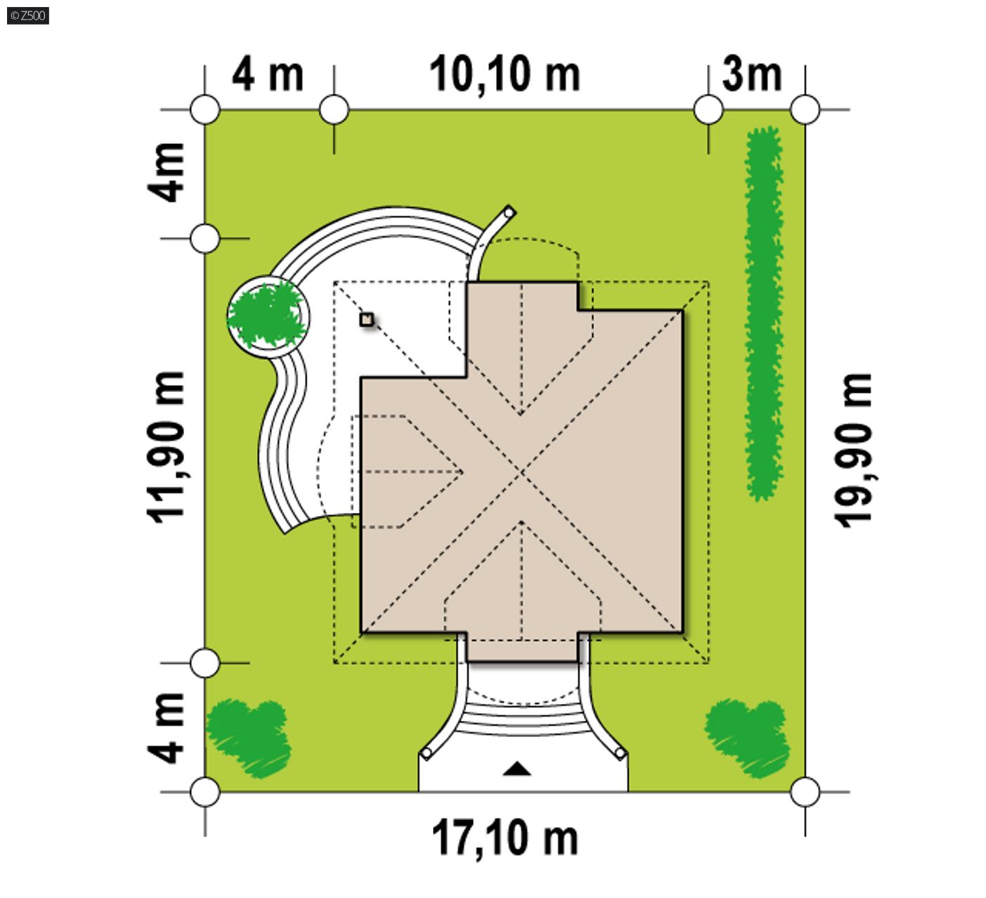 Gotowy projekt domu  - Elegancki dom w klasycznym stylu ze zgrabnymi lukarnami i balkonami na piętrze.