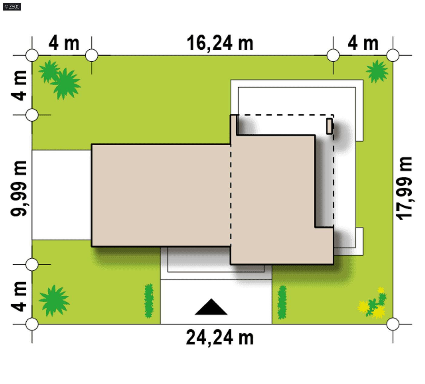 Home project  - Piętrowy dom w nowoczesnym stylu z płaskim dachem i dużym tarasem nad garażem.