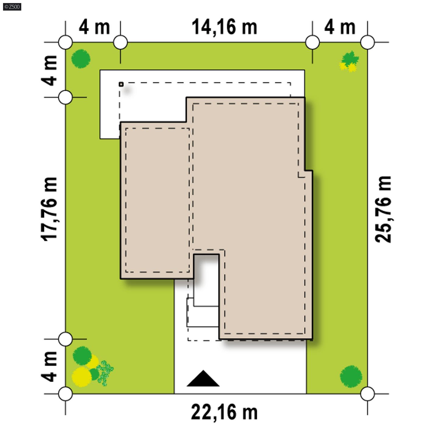 Gotowy projekt domu  - Nowoczesny dom parterowy  z garażem od frontu w stylu modernistycznym.