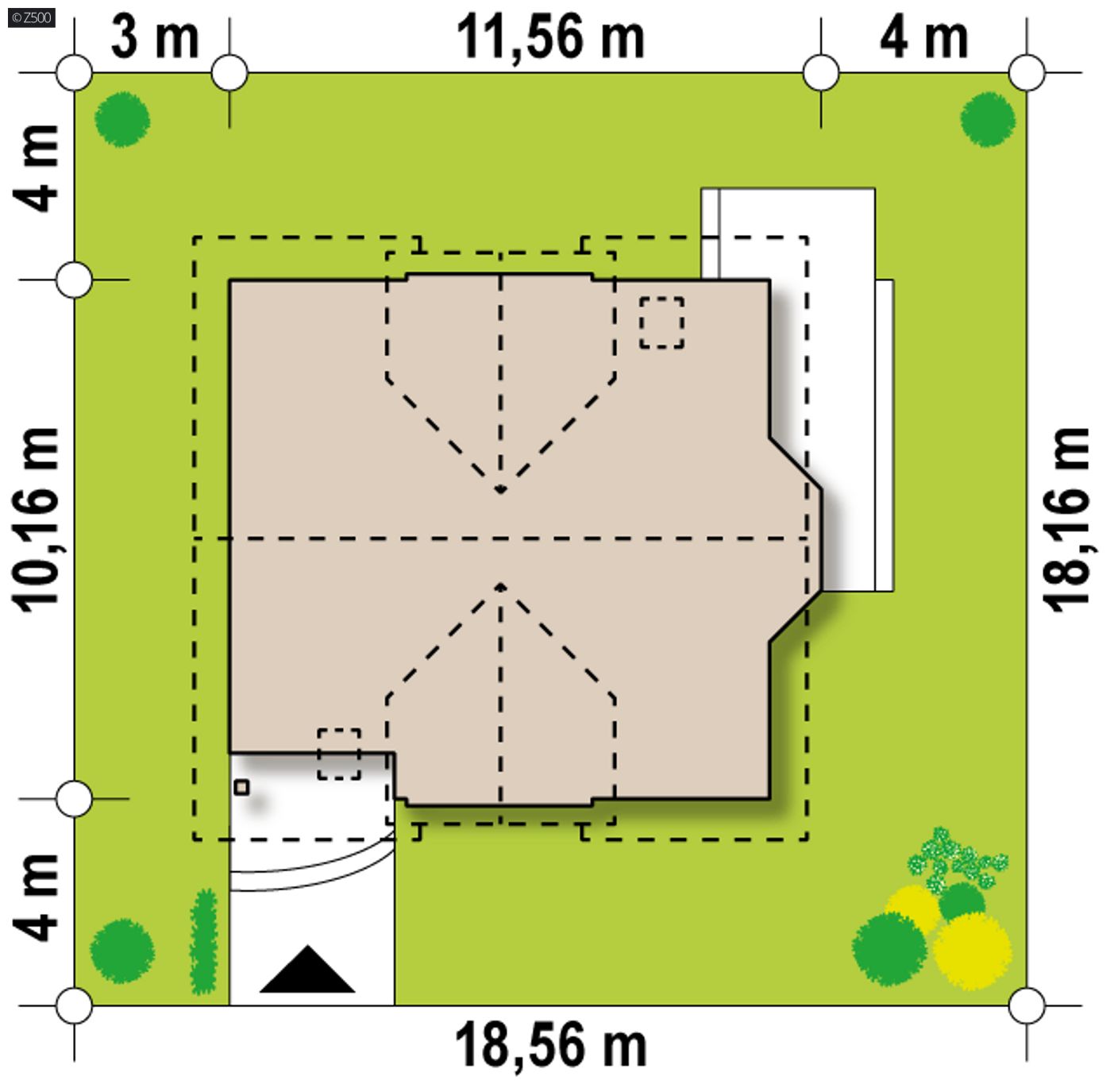 Home project  - Projekt domu z poddaszem,wykuszem oraz tarasem bocznym także na małą działkę.
