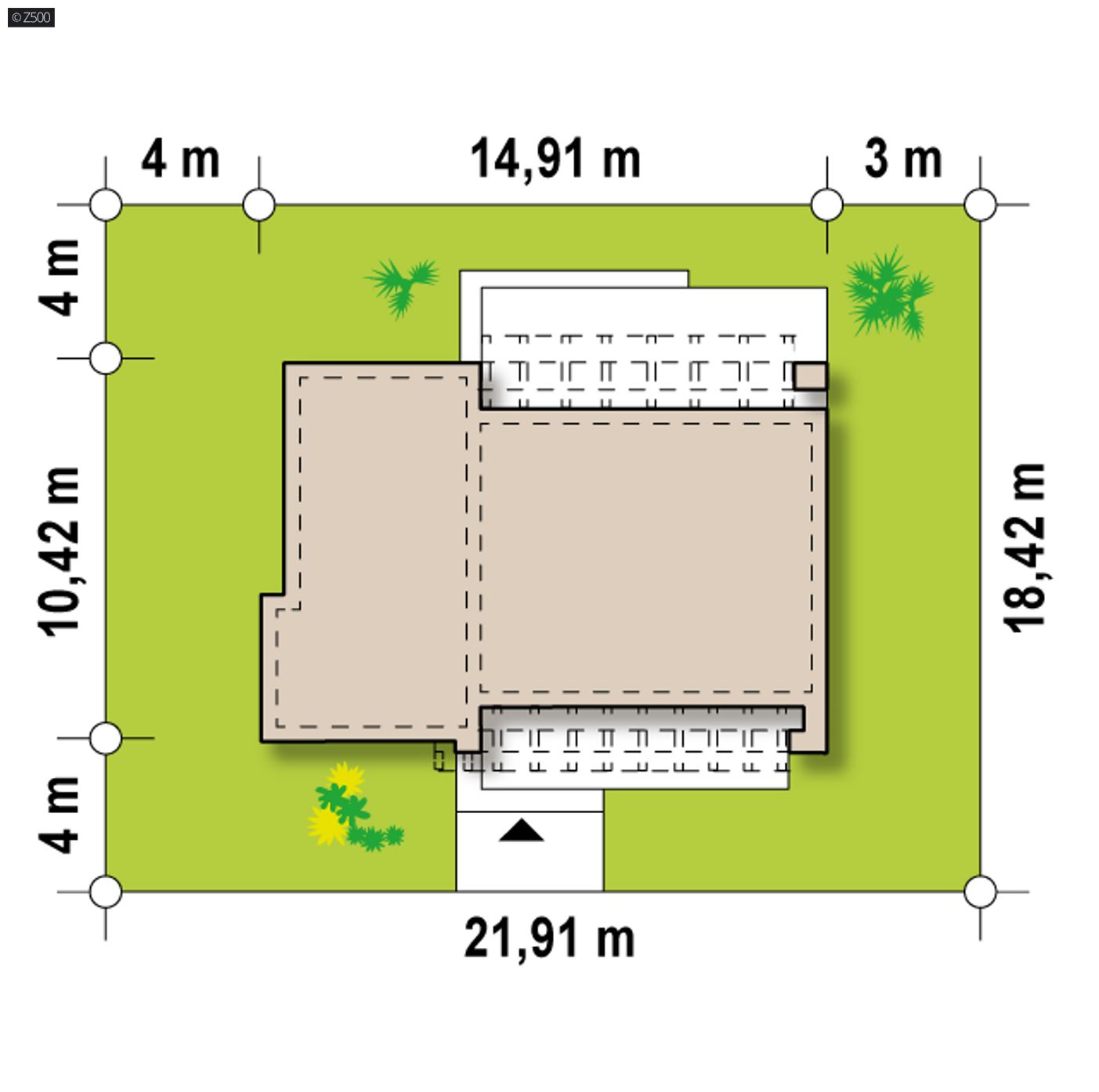 Gotowy projekt domu  - Nowoczesny dom parterowy z funkcjonalnym wnętrzem, 3 sypialnie i duży taras.