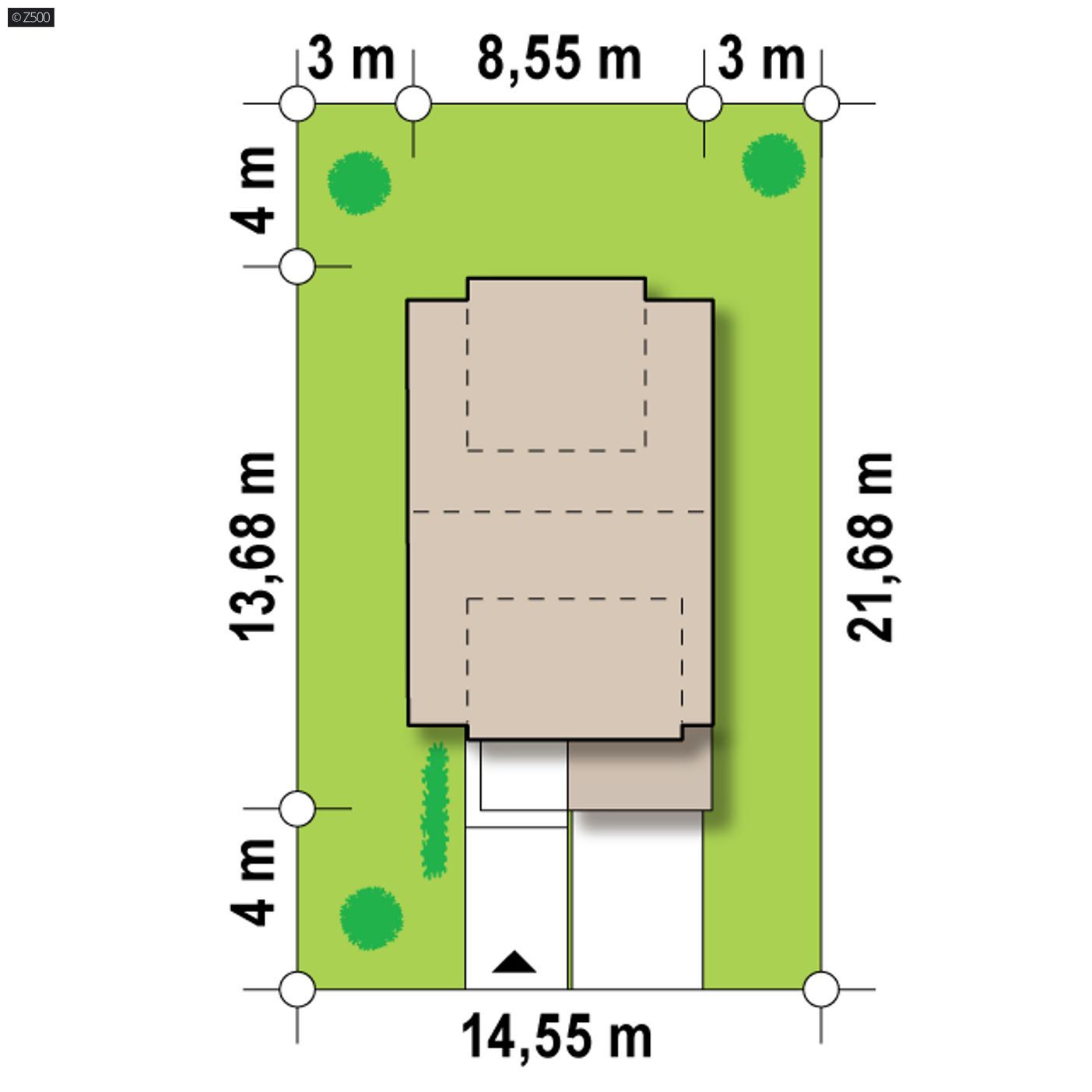 Home project  - Współczesna zabudowa bliźniacza o prostej bryle z garażem i przeszkleniami.
