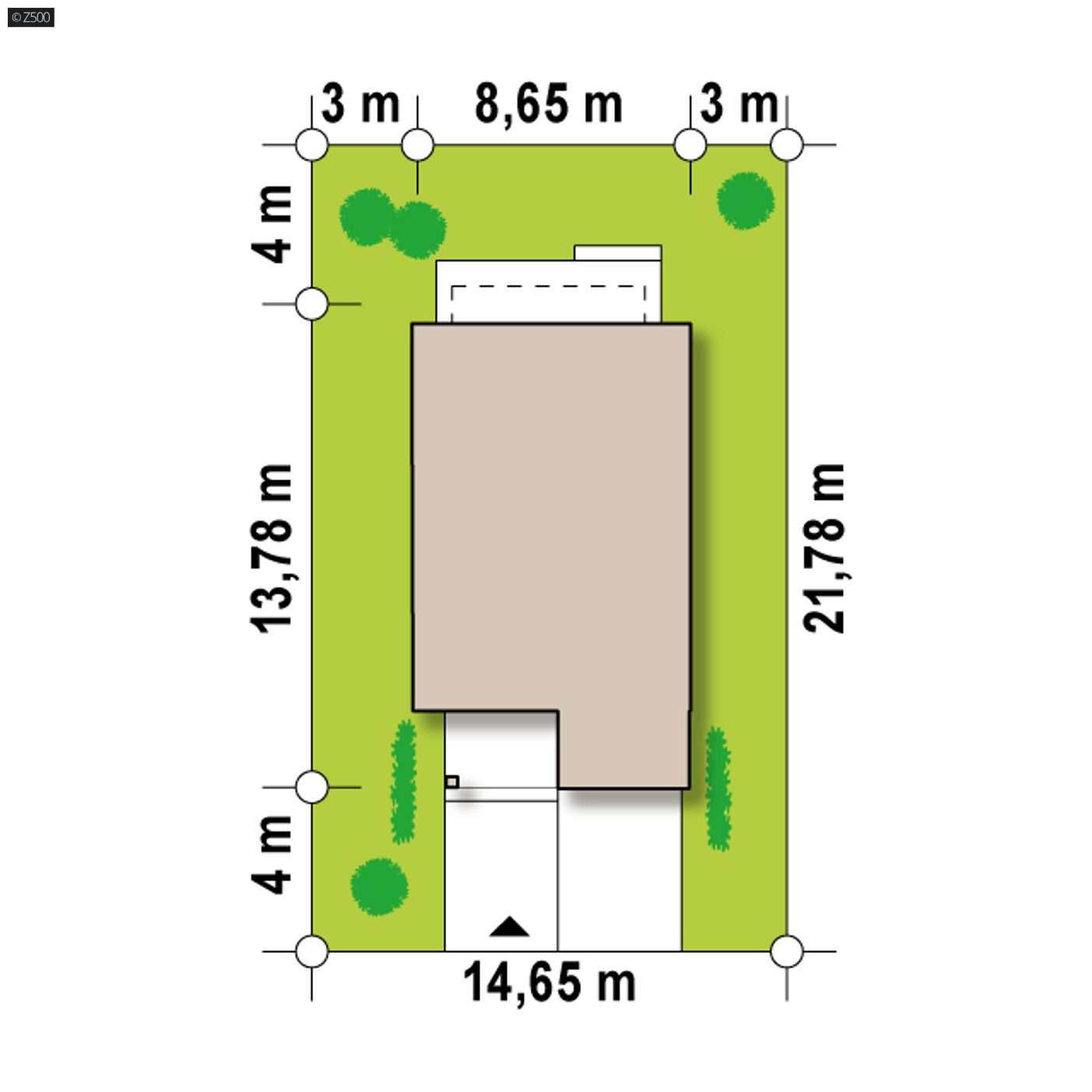 Gotowy projekt domu  - Współczesna zabudowa bliźniacza o prostej bryle z garażem i przeszkleniami.