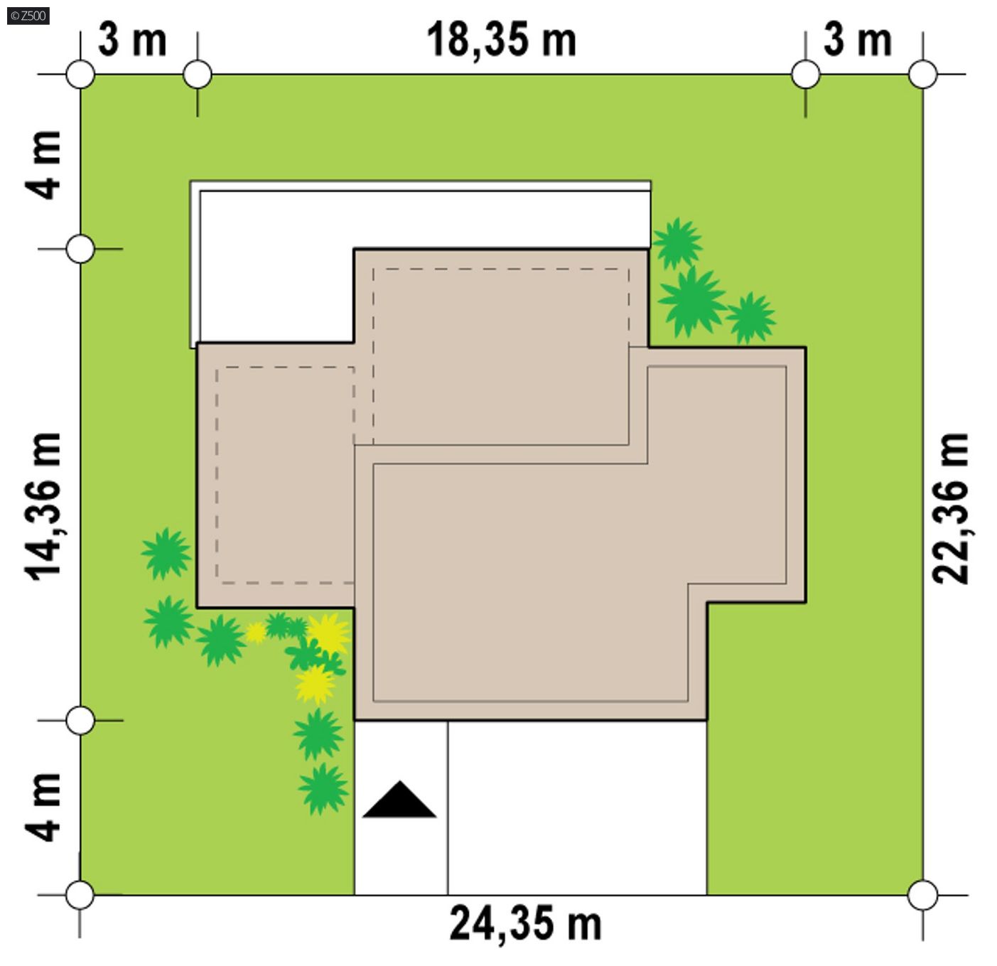 Mājas projekts  - Mūsdienīga māja ar plašu dzīvojamo istabu un lielu terasi augšstāvā -  Zx204 D