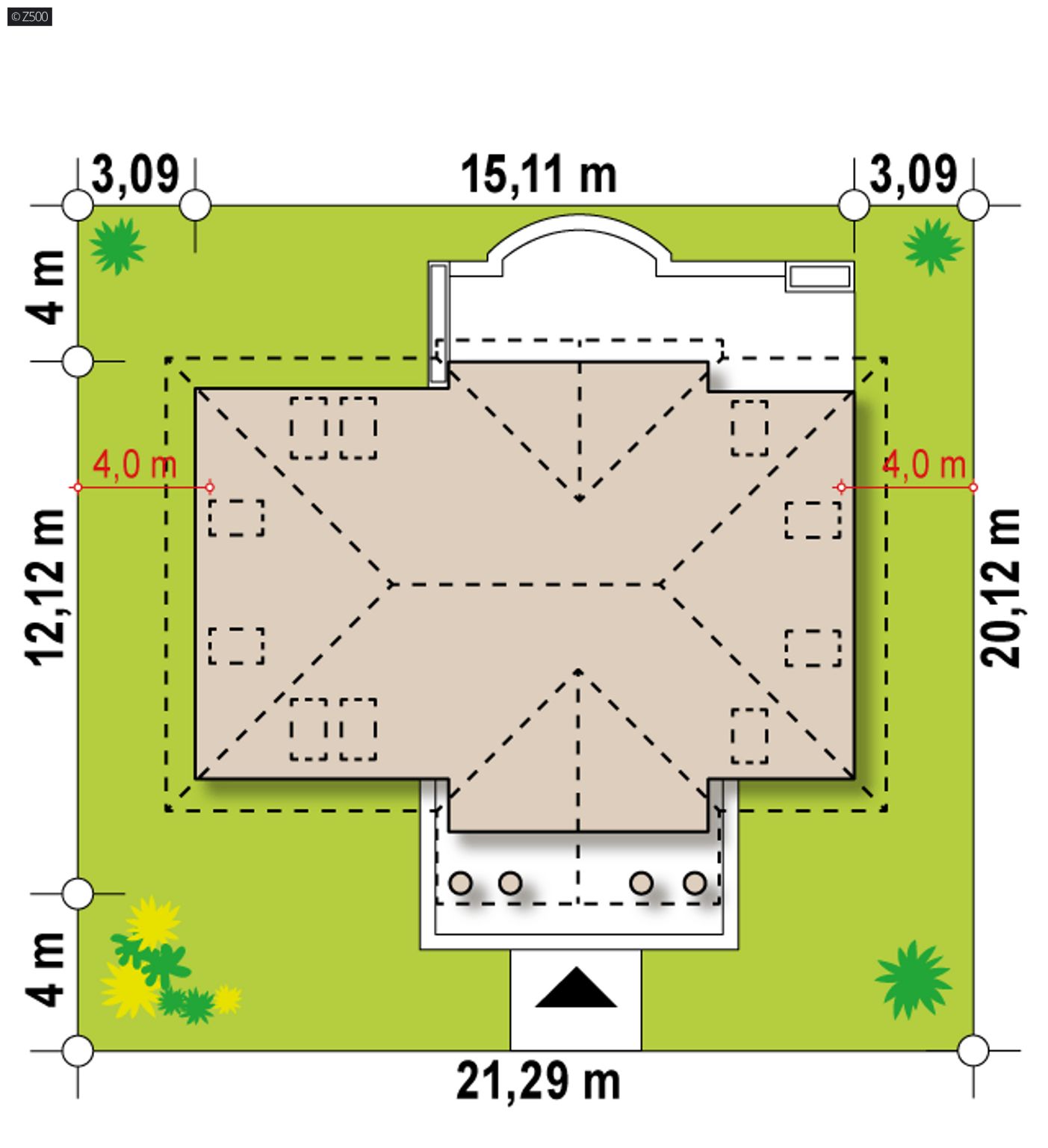 Gotowy projekt domu  - Dom w stylu dworkowym z poddaszem użytkowym