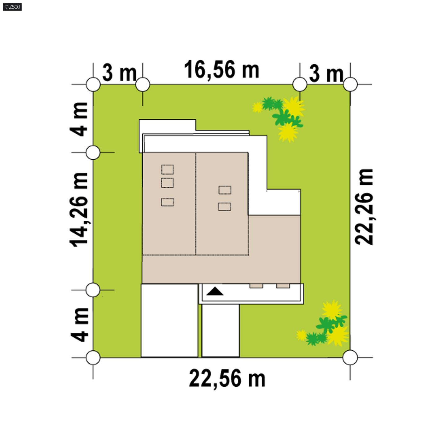 Home project  - Dom dwulokalowy z garażem dwustanowiskowym, poddaszem i tarasem na piętrze.