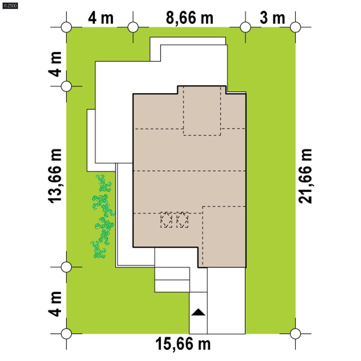 Gotowy projekt domu  - Dom do zabudowy bliźniaczej o powierzchni ok 130m2 z nowoczesnymi lukarnami.