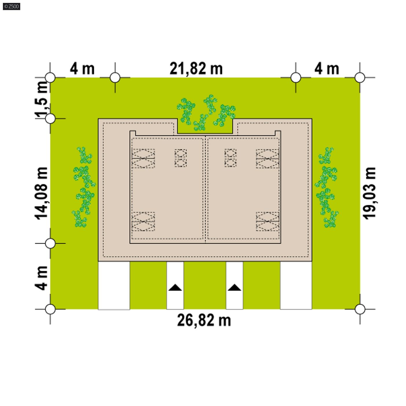 Gotowy projekt domu  - Segment, który po zbliźniaczeniu przypomina dom jednorodzinny