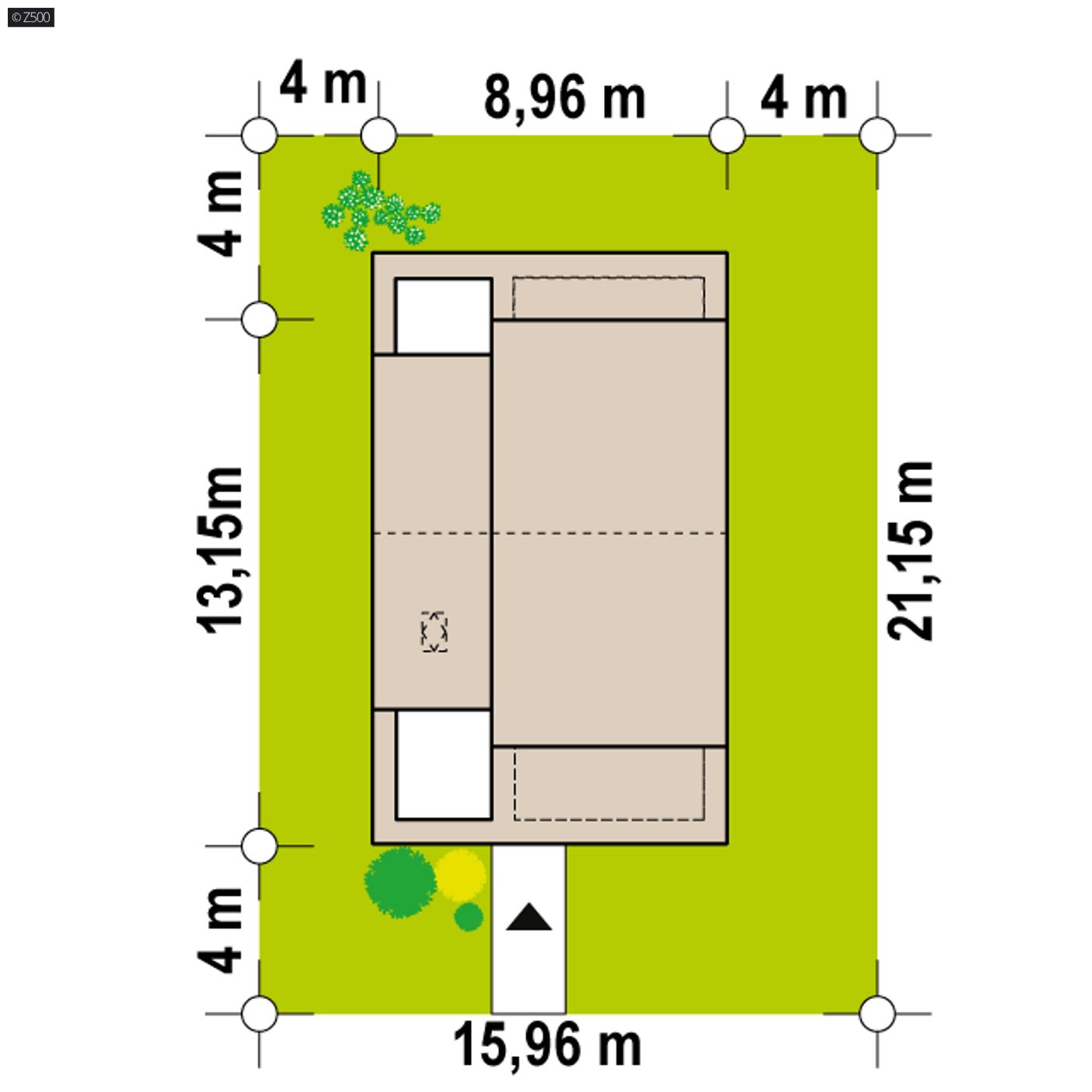 Gotowy projekt domu  - Nowoczesny bliźniak z tarasem na dachu.