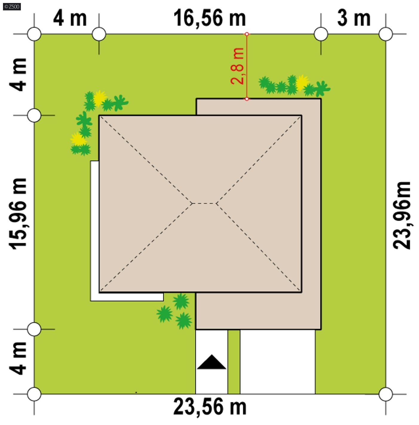 Home project  - Współczesny, parterowy dom z 4 sypialniami i garażem na 2 samochody.