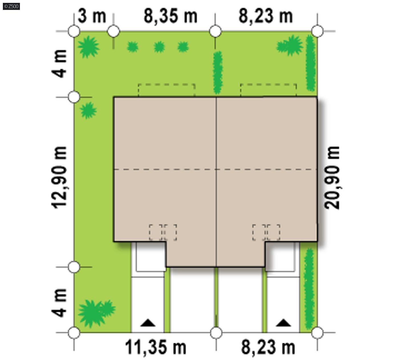 Home project  - Townhouses in a modern style, glazed dormer windows and an energy-saving shape.