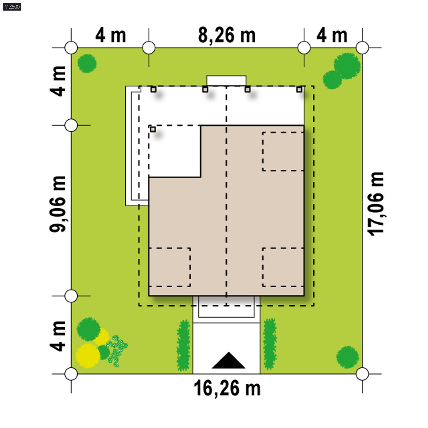Gotowy projekt domu  - Dom z zadaszoną werandą i balkonem w wersji murowanej