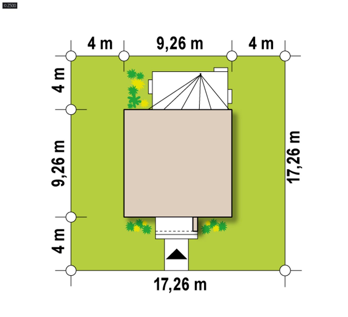 Gotowy projekt domu  - Projekt prostego domu o powierzchni 100m2 z oranżerią.