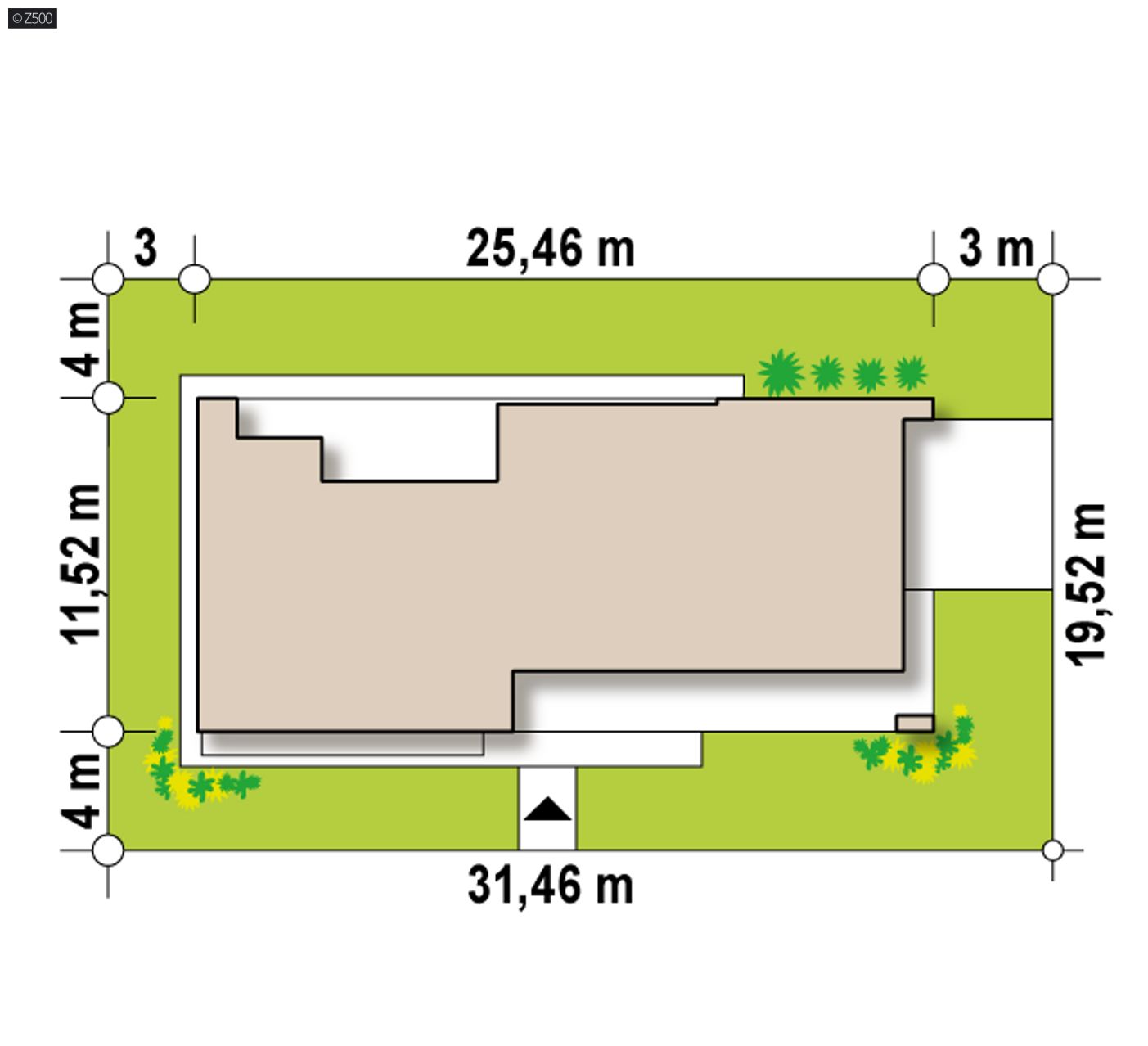 Home project  - Nowoczesny dom parterowy z dużymi przeszkleniami oraz garażem 2-stanowiskowym.