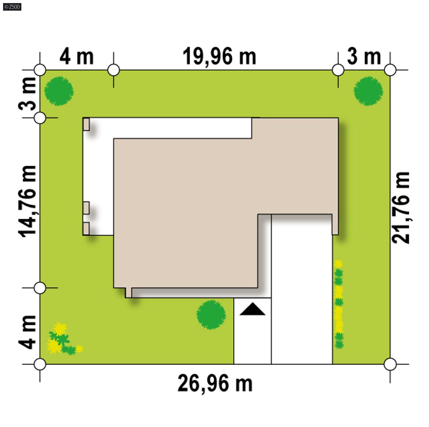 Mājas projekts  - Vienstāvu māja ģimenei ar biroju un garāžu 2 automašīnām - Zx209