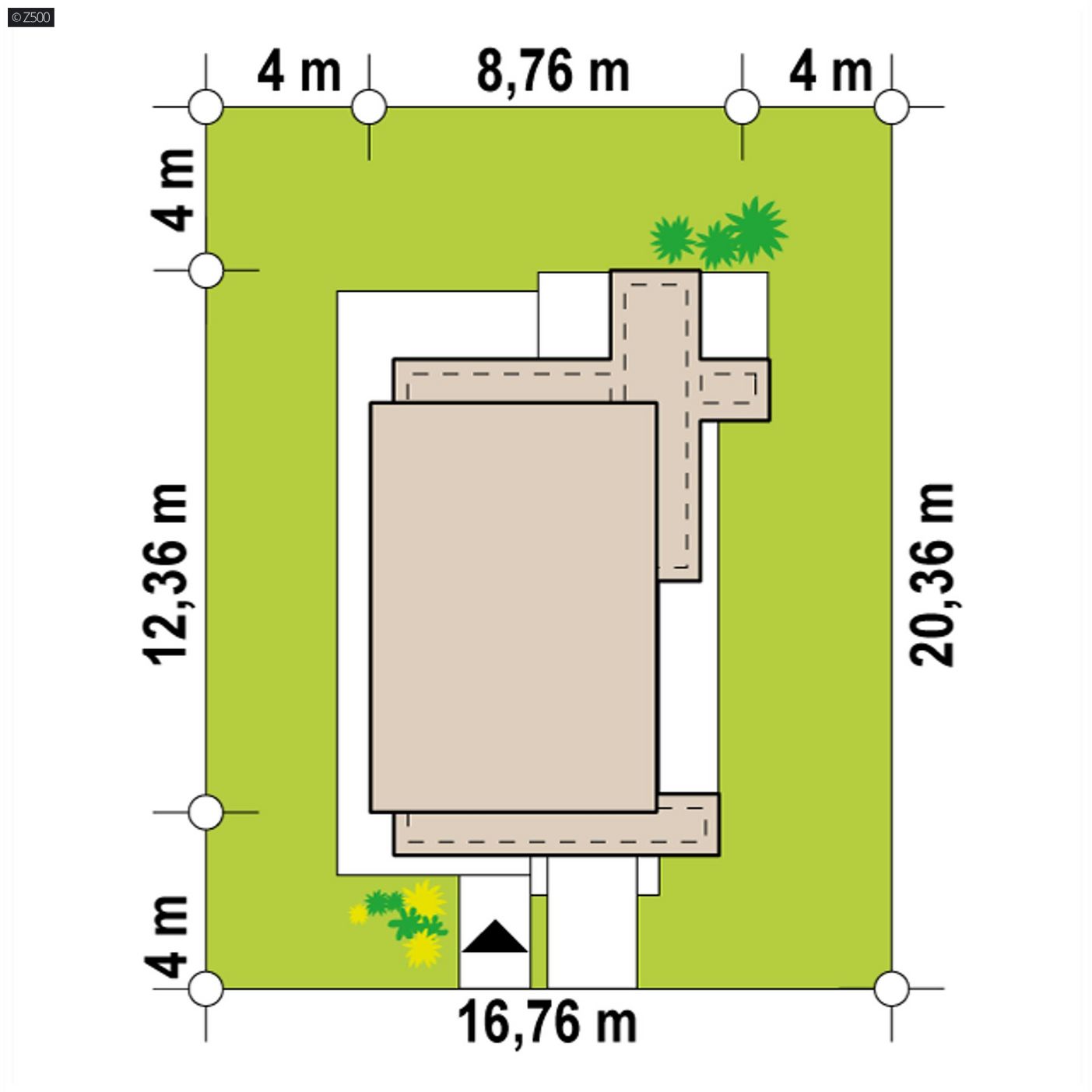 Mājas projekts  - Moderna divstāvu māja ar taisnu jumta segumu un garāžu - Zx164